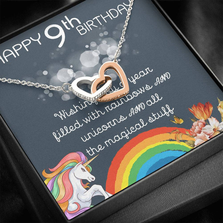 9th Birthday Necklace Gifts for Girls, Cute Unicorn 9 Years Old Girl J ...