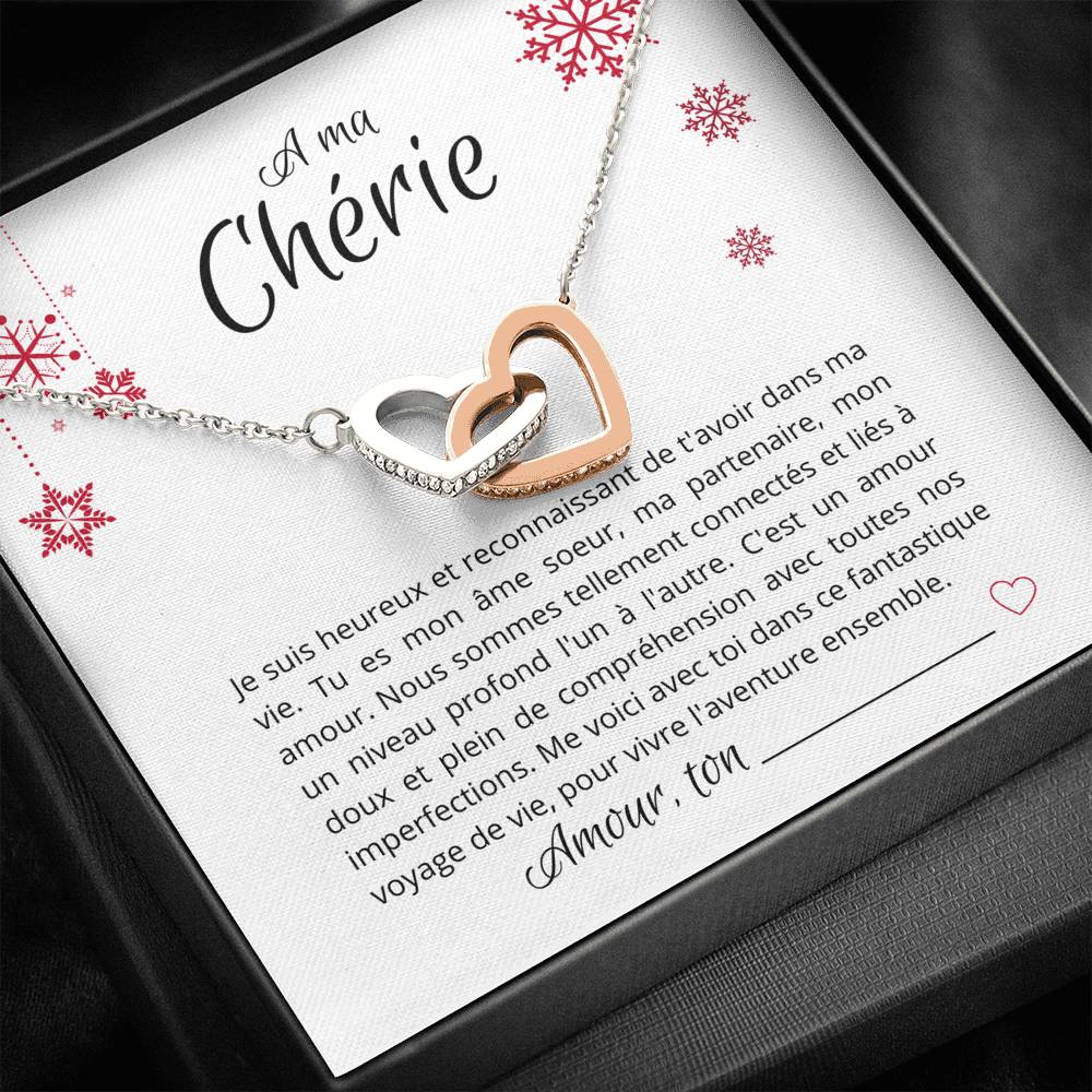 ��Beau cadeau de Noël �� – A ma chérie – Collier de coeurs – Teepoem Ltd