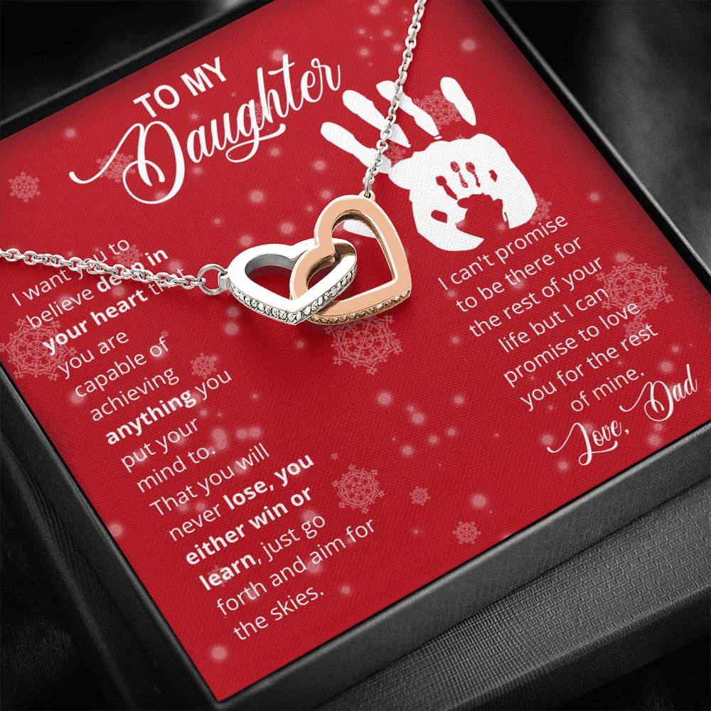 Christmas Gift For Daughter Interlocking Hearts Necklace