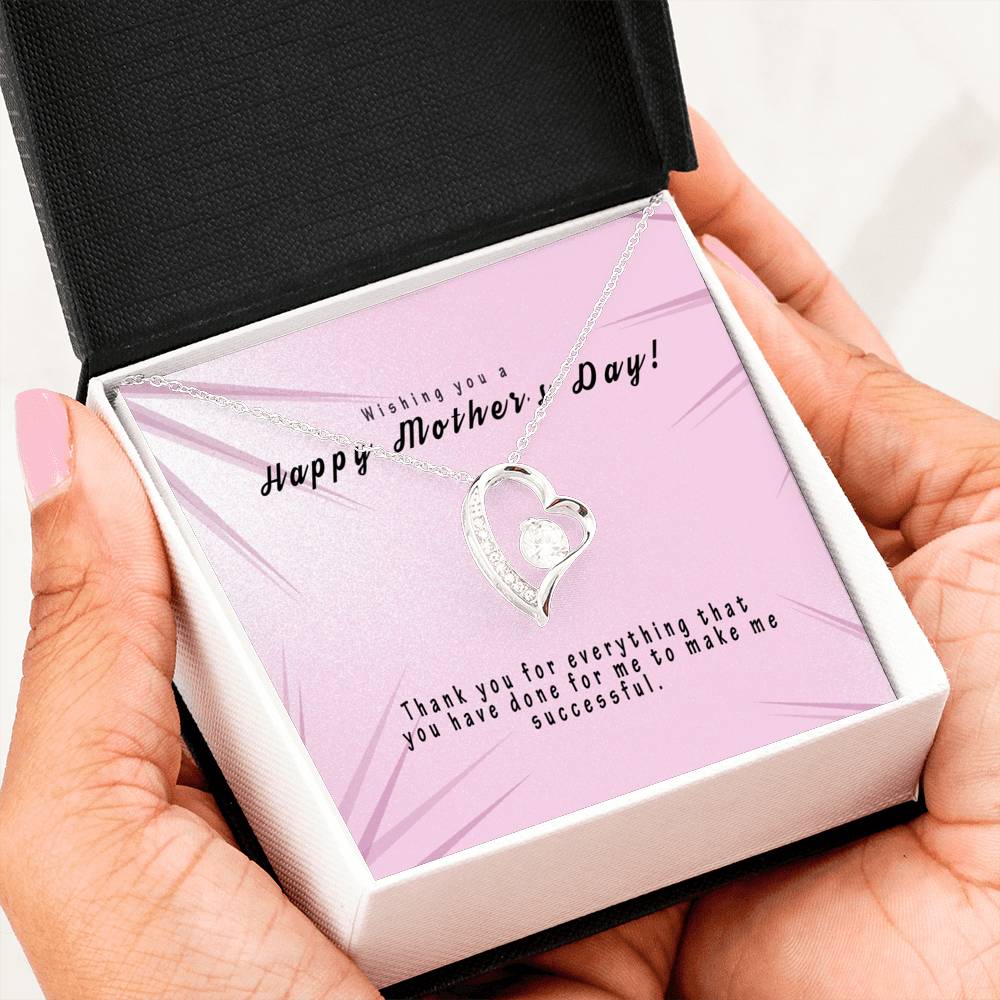 Mothers Day Gift – Heart Necklace Free Message Card