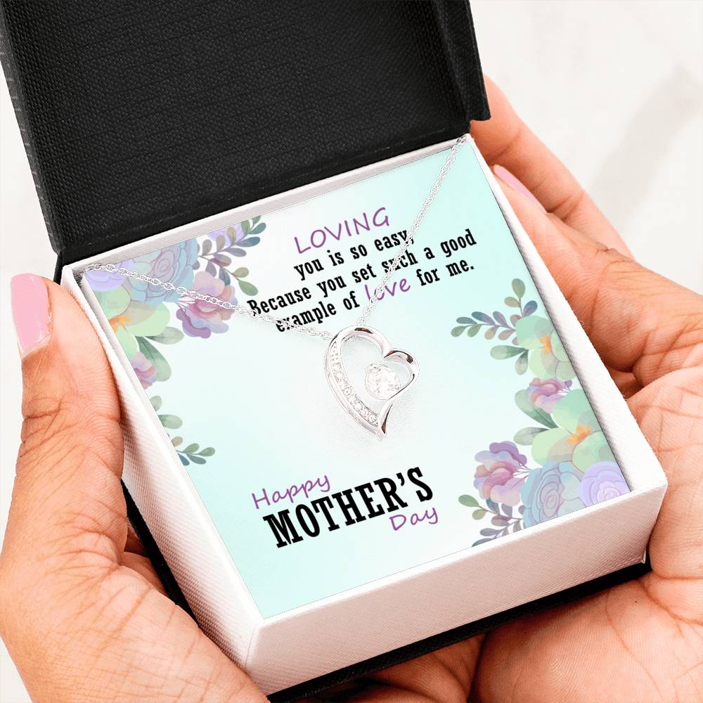 Mothers Day Gift – Heart Necklace Free Message Card