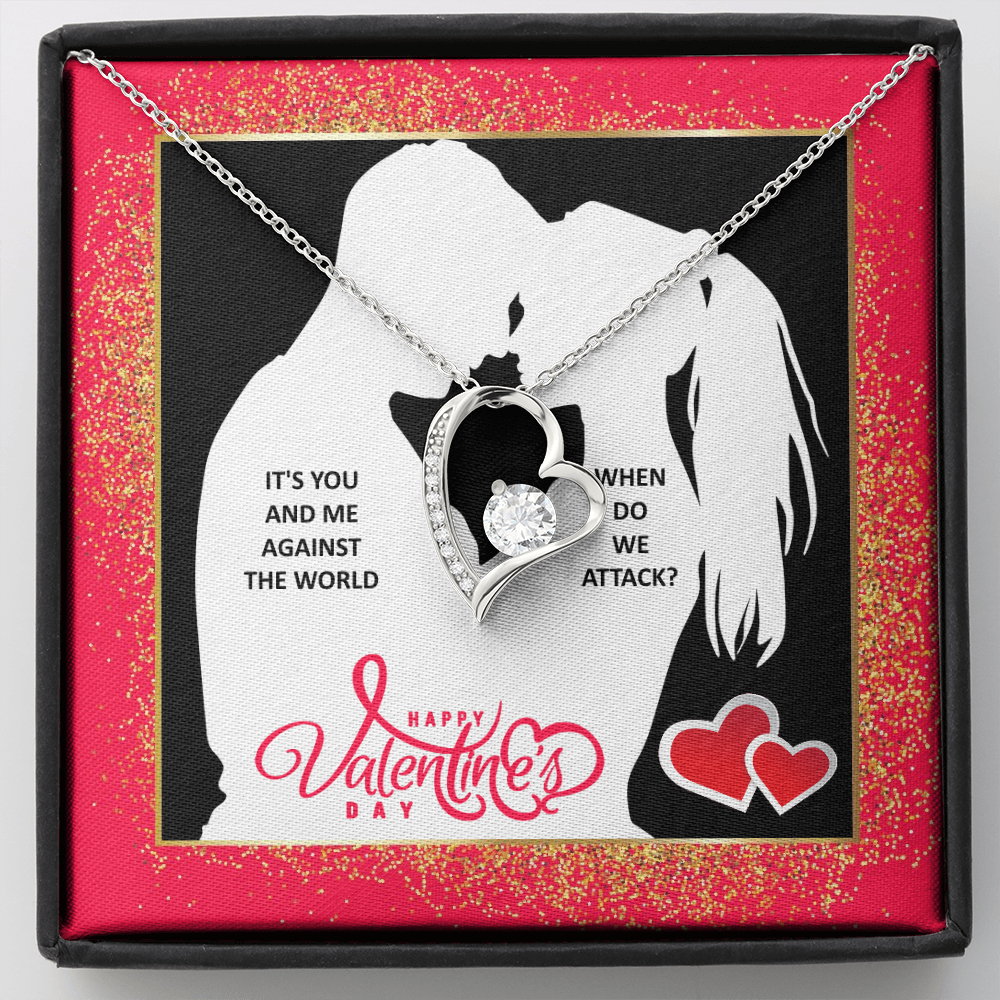 You And Me Against The World Forever Love Necklace
