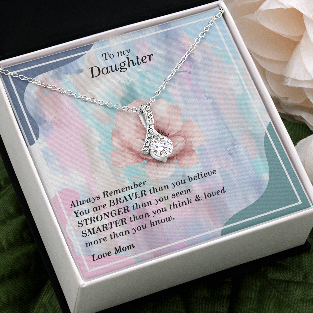 To My Daughter – To My Daughter Birthstone Personalized Necklace, Birthday Gift Daughter Graduation Gift, Grown Up Daughter, Daughter Birthday Gift From Mom, Christmas Gift, Daughter Gift From Mom, Anniversary, Lovingly Mom