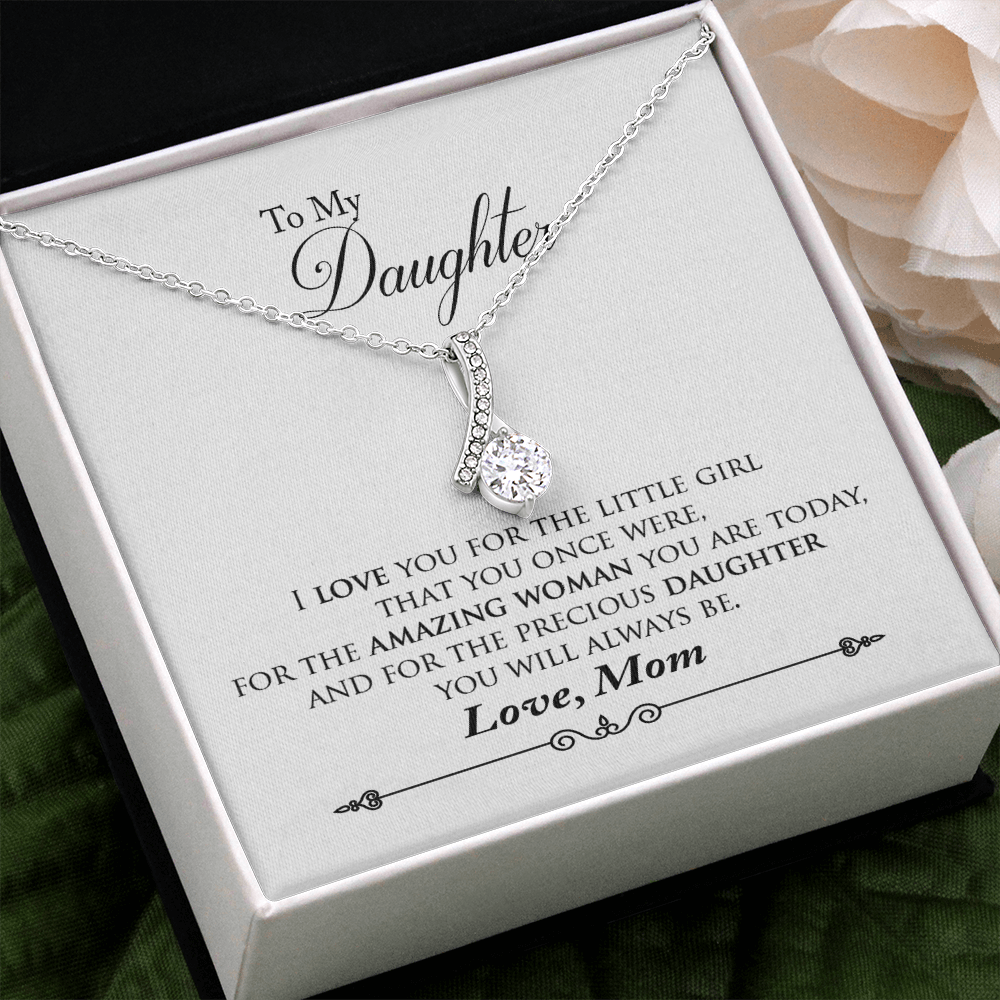 Love Knot Necklace, To My Daughter Necklace Gift From Dad, Father Daughter Jewelry Gifts, Birthday Gift For My Daughter Necklace
