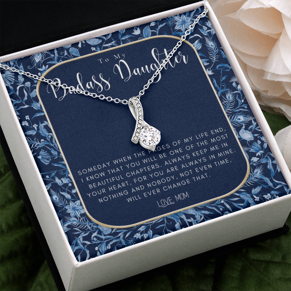 To My Badass Daughter Gift For Daughter Birthday Luxe Crown Necklace Gift Set Badass Daughter Gift, Infinity Necklace, Daughter Gift From Mom, Badass Daughter Necklace Birthday, Straighten Your Crown Badass Daughter Gift