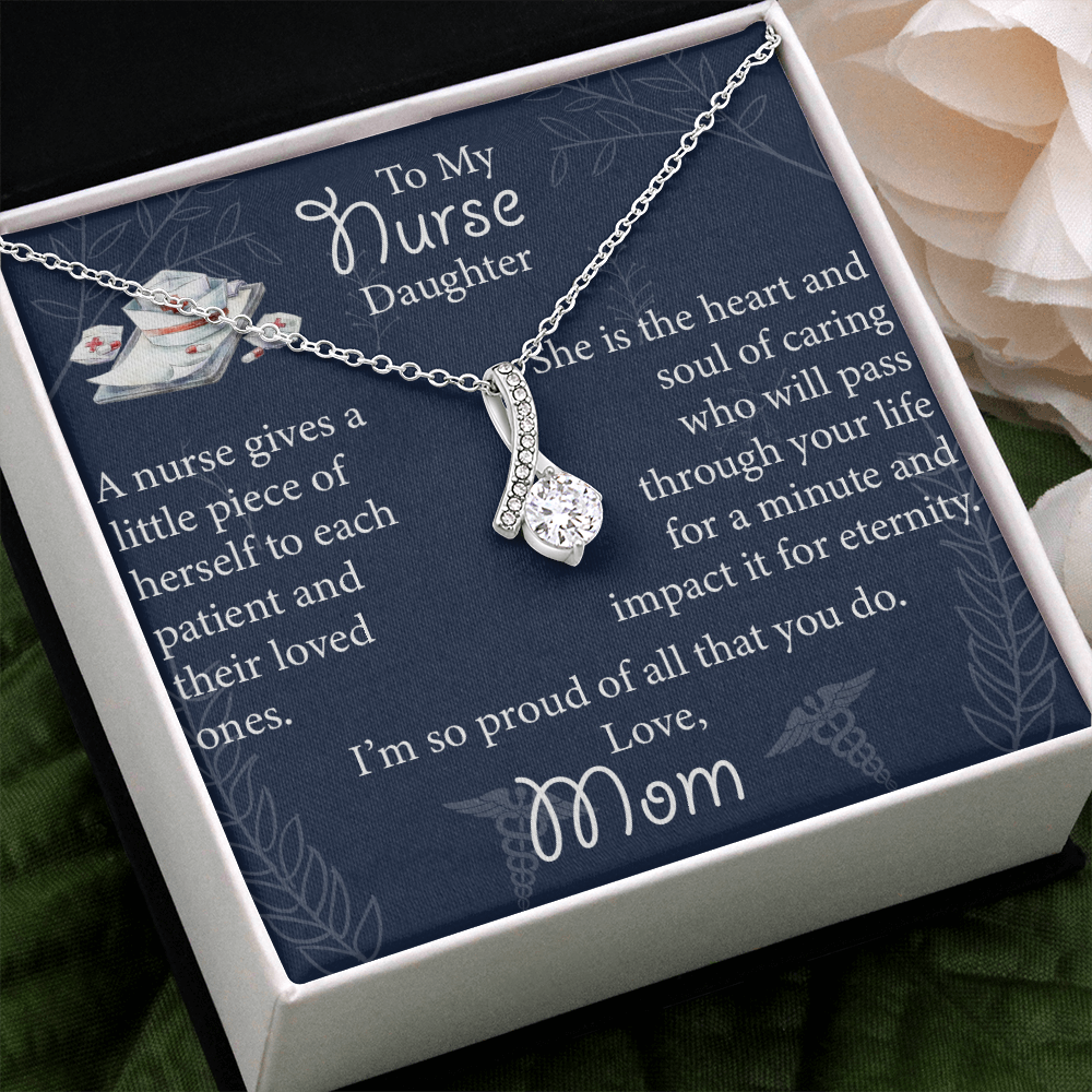 Special Gift For Nurse Daughter, To My Nurse Daughter, A Beautiful Woman And A Wonderful Nurse, Hand Polished Stainless Steel Stethoscope Heart Pendant, Gift For Nurse, Nurse Jewelry Gift, Gift For Nurse Wife, Nursing Student Gift