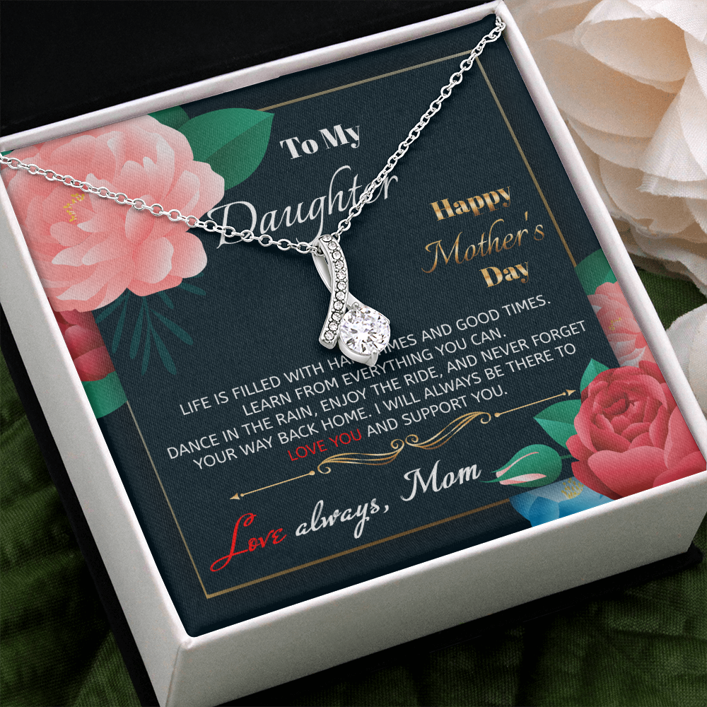 To My Daughter – Happy Mother’s Day – Gift For Daughter, New Mom Necklace, Daughter Gift For Happy Mother’s Day, New Mom Necklace, Happy Mother’s Day Gift, Heart Necklace For New Mom, Daughter Necklace For New Mom, Gift For New Mom, New Mom Gift