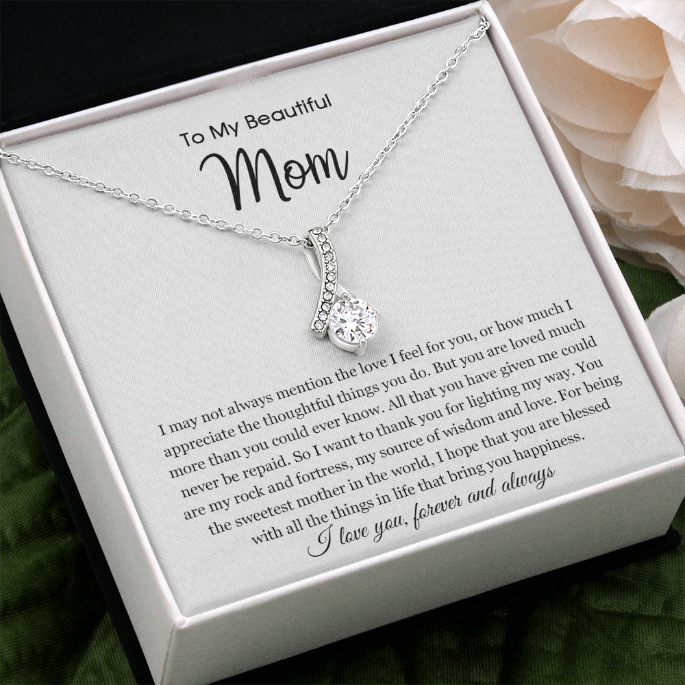 To My Beautiful Mom Necklace, Gift For Mom From Daughter, Son, Mother’s Day Gift, Mom Birthday Necklace