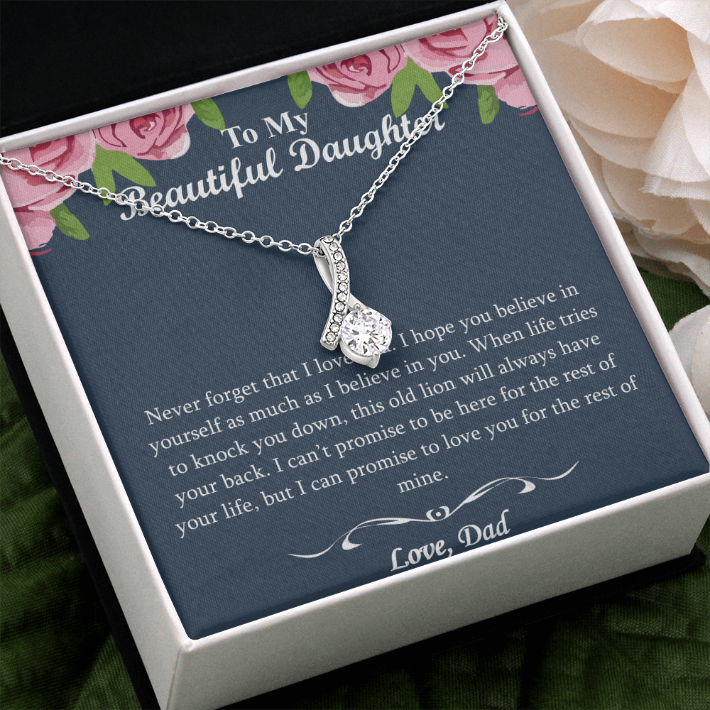 To My Beautiful Daughter, Straighten Your Crown Necklace, Mom Daughter Necklace, Daughter Birthday Gift, Daughter Graduation Gift, Love Pendant Necklace, For Daughter, From Mom, From Dad, Mom And Daughter Gift, Valentine’s, Mother’s Day