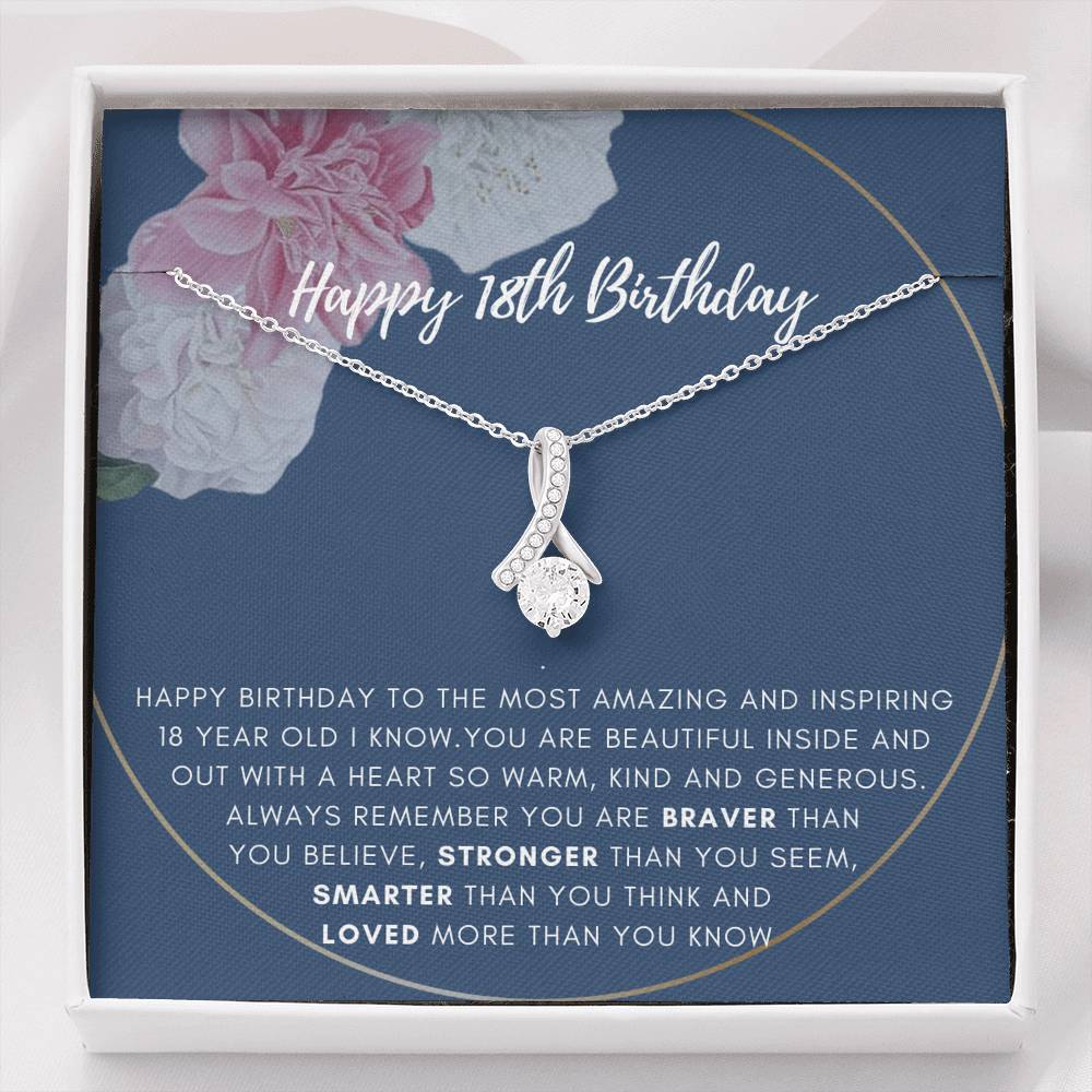 18th BIRTHDAY NECKLACE BRAVER STRONGER SMARTER LOVED – Teepoem Ltd