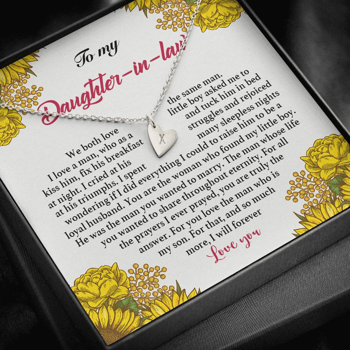 To My Daughter In Law We Both Love The Same Man Necklace With Message Card