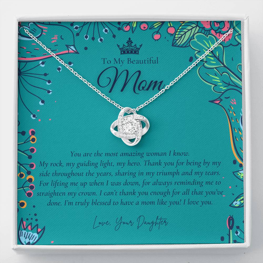 To My Beautiful Mom Necklace | Badass Mom Gift | Mother’s Day Gift | Birthday Gift | Gift from Daughter on Wedding Day