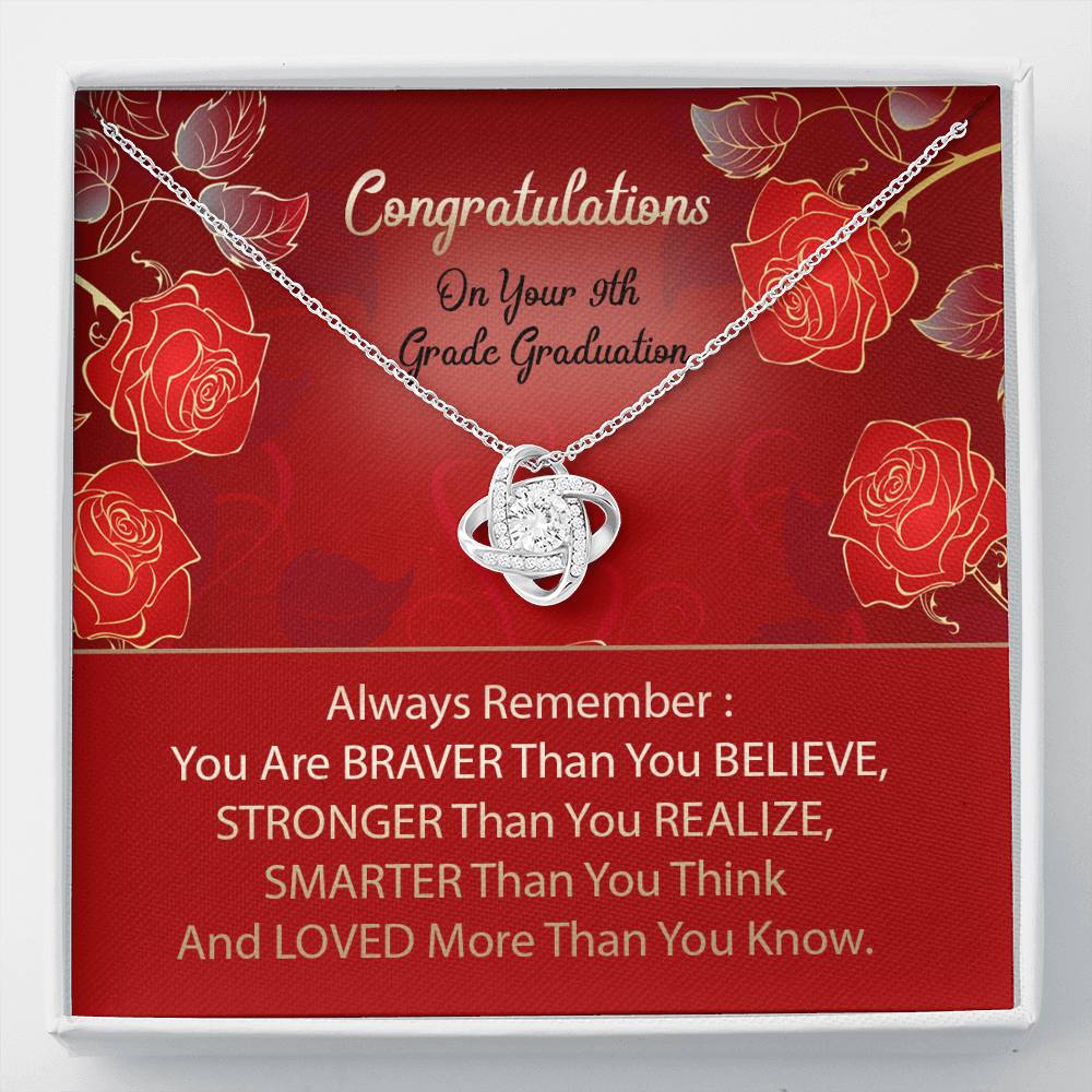 Congratulation On Your 9th Grade Graduation Love Knot Necklace Middle School Graduation Gift Ideas