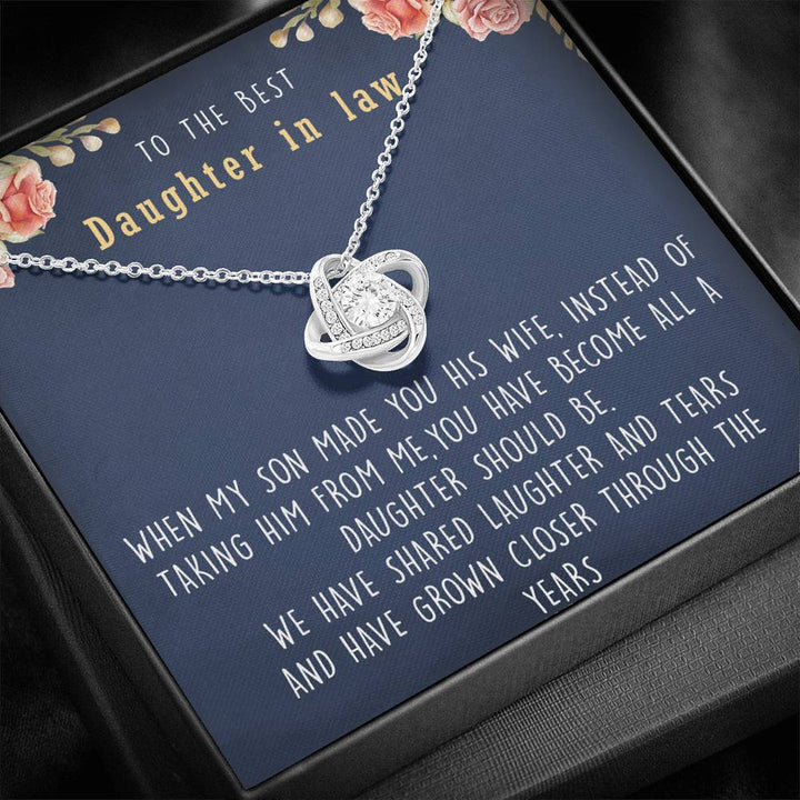 To The Best Daughter In Law Love Knot Necklace – Shineon
