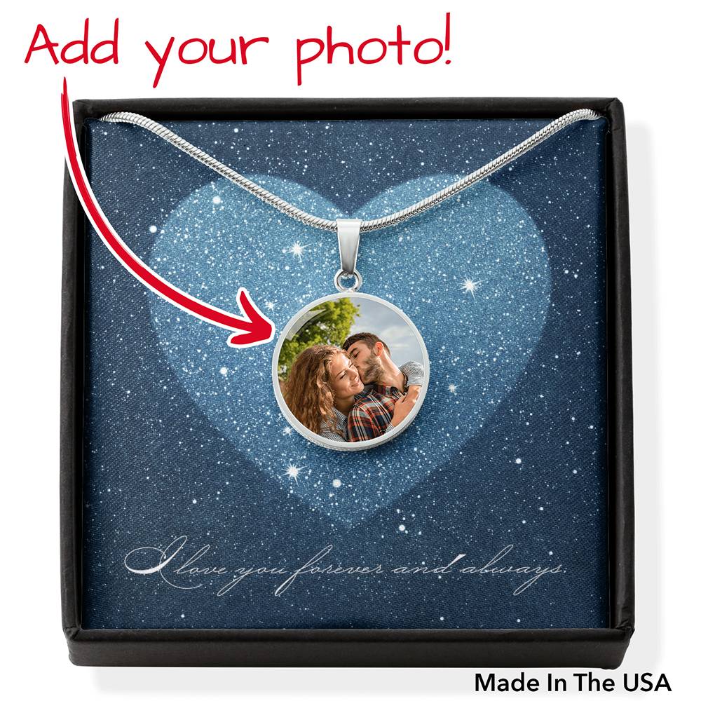 I Love you Forever and Always Photo Necklace