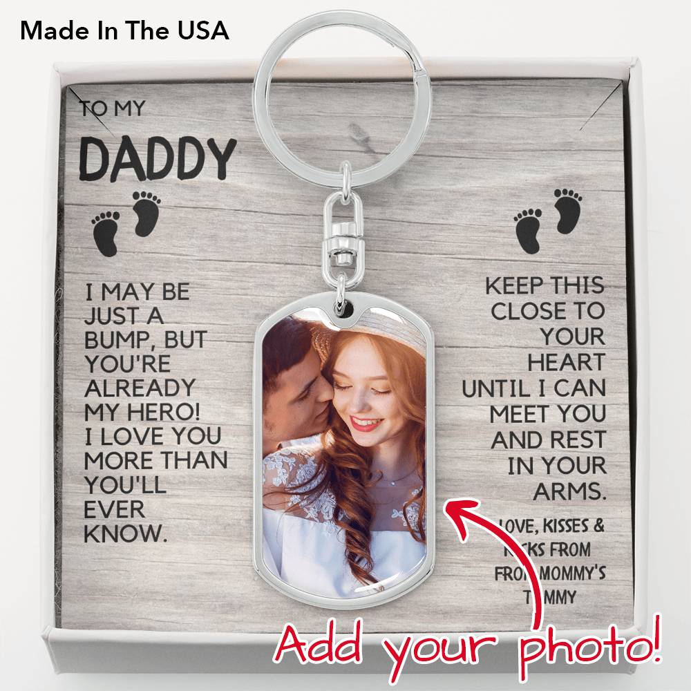To My Daddy Father’s Day Ultrasound Keychain Light Rustic