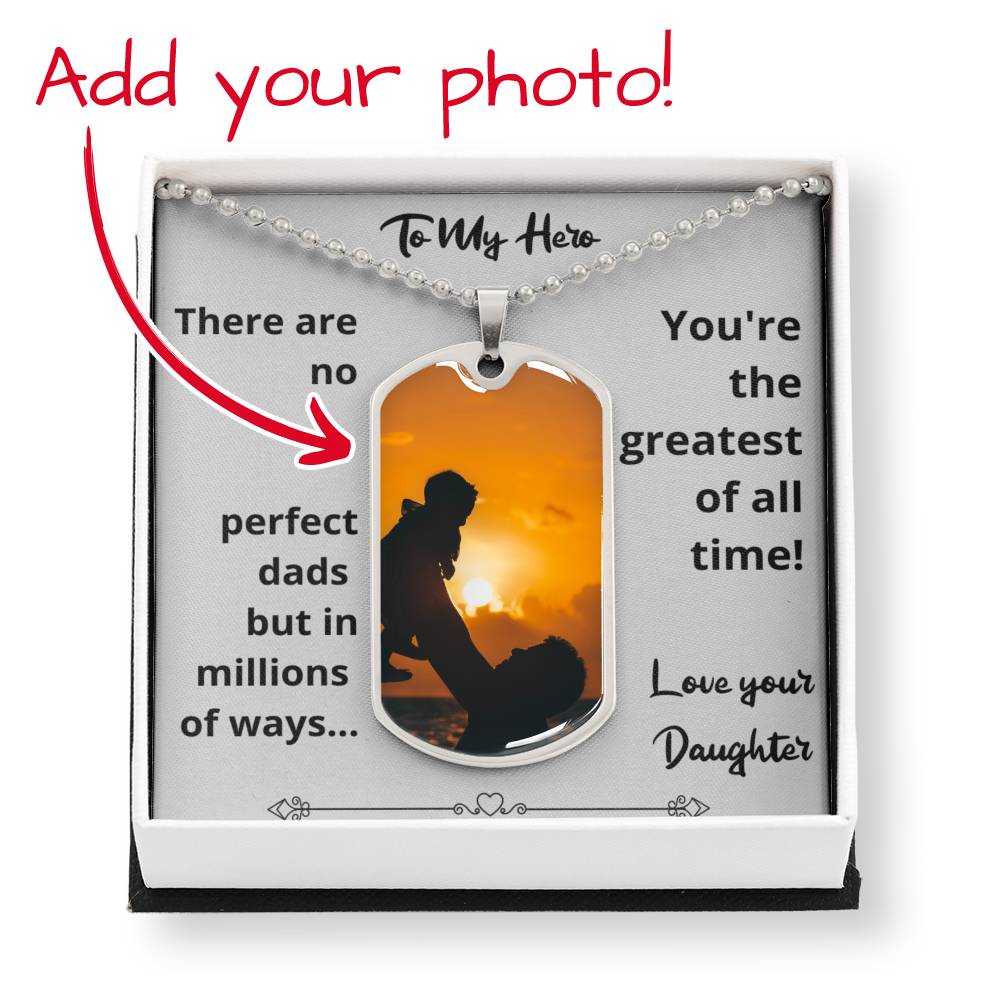 Dog Tag For Dad Fathers Day Personalized Photo Upload Gift