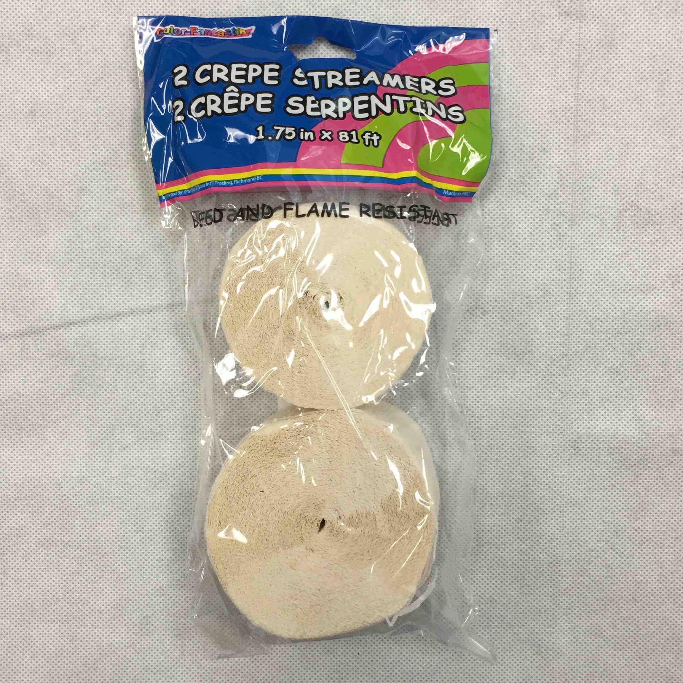 CREPE STREAMERS SNOW WHITE 2pcs x 81ft