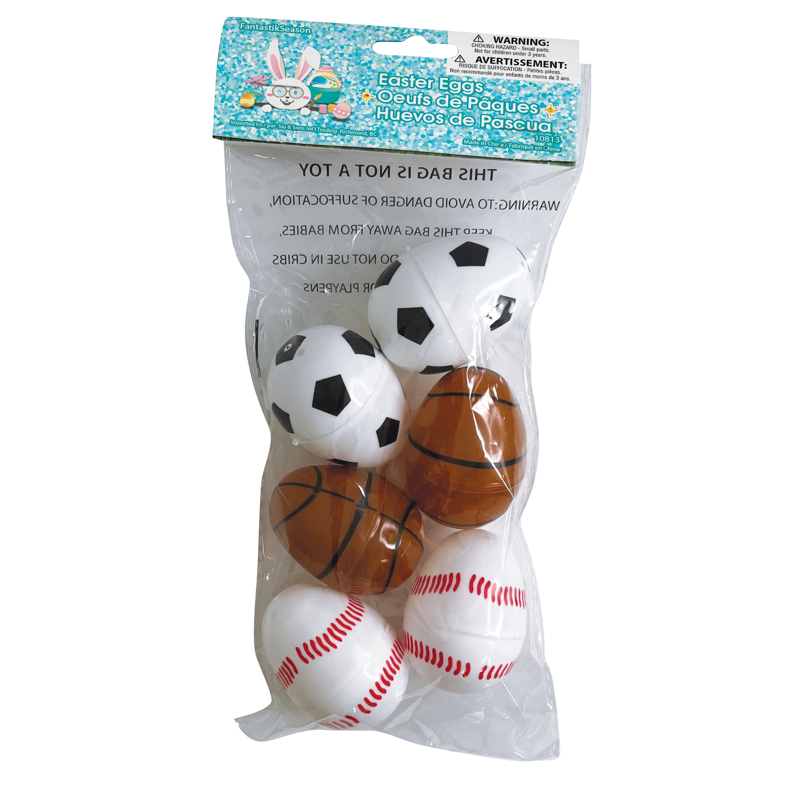 EASTER EGG FILLER SPORTS BALL 6PCS