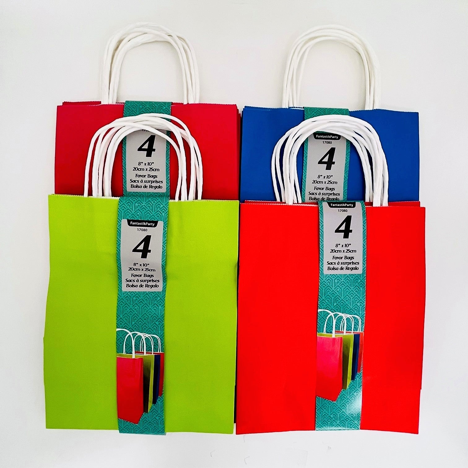 GIFT BAG KRAFT BUNDLE COLOR 4PCS