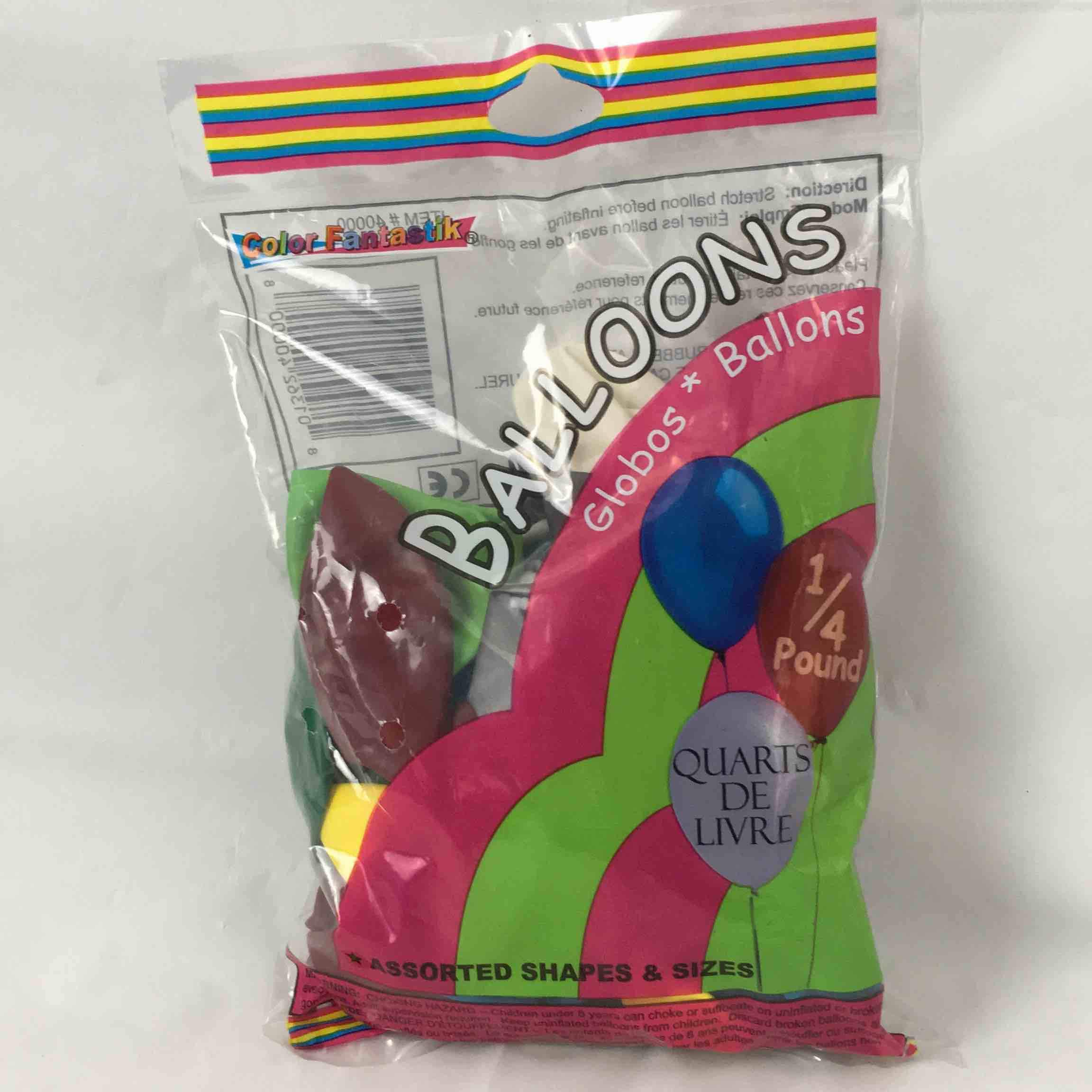 BALLOON LATEX COLOR QUARTER POUND ASST