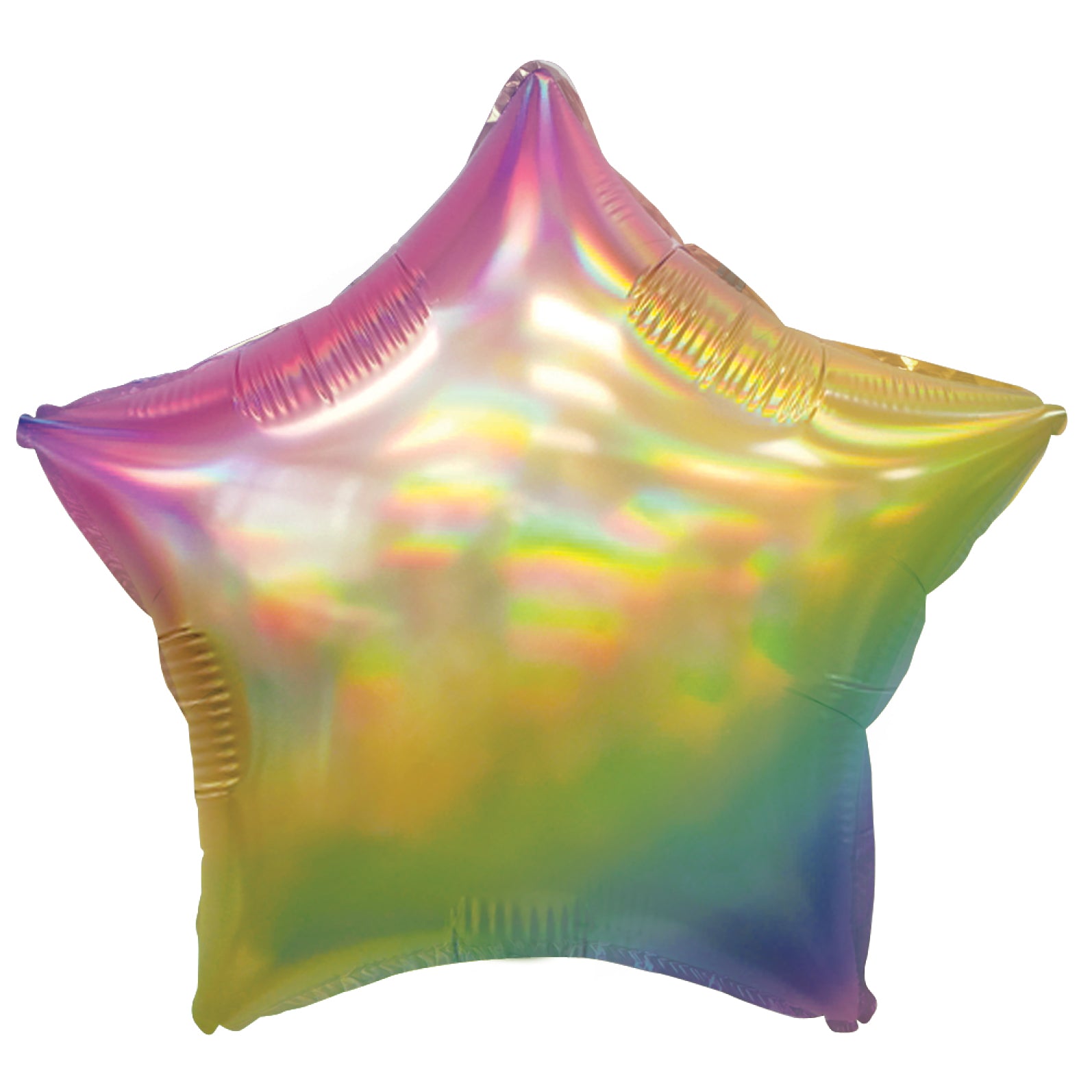 BALLOON FOIL SHAPED STAR 20IN IRIDESCENT RAINBOW