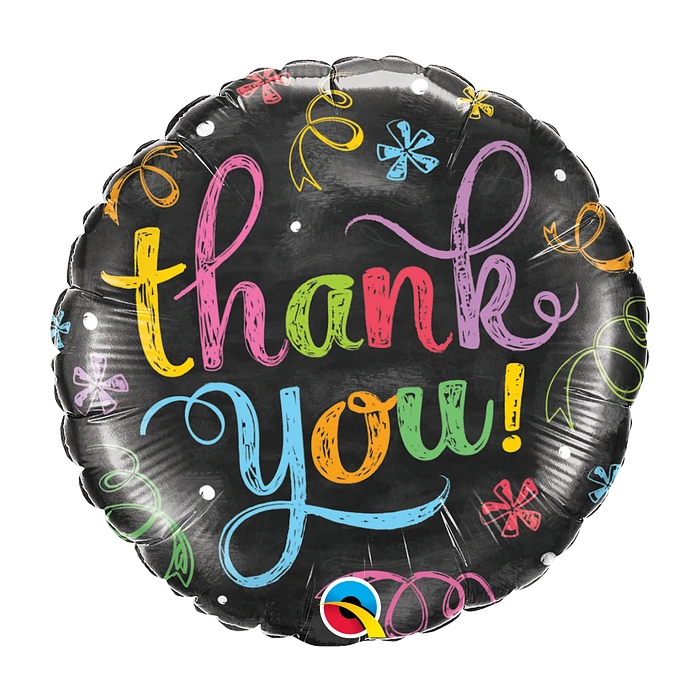 BALLOON FOIL ROUND 18" Thank You Chalkboard