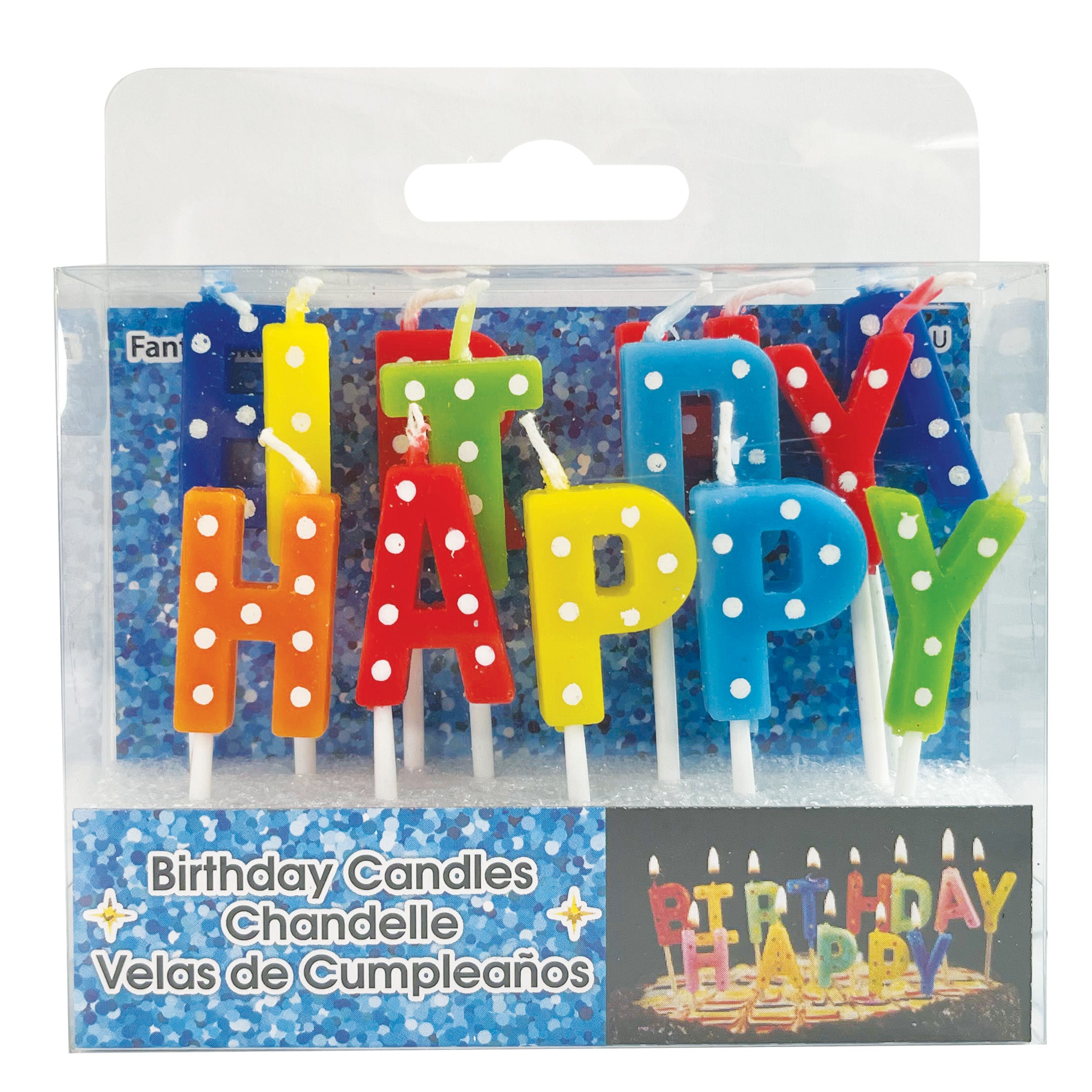 BIRTHDAY CANDLE LETTER HAPPY BIRTHDAY POLKA DOT