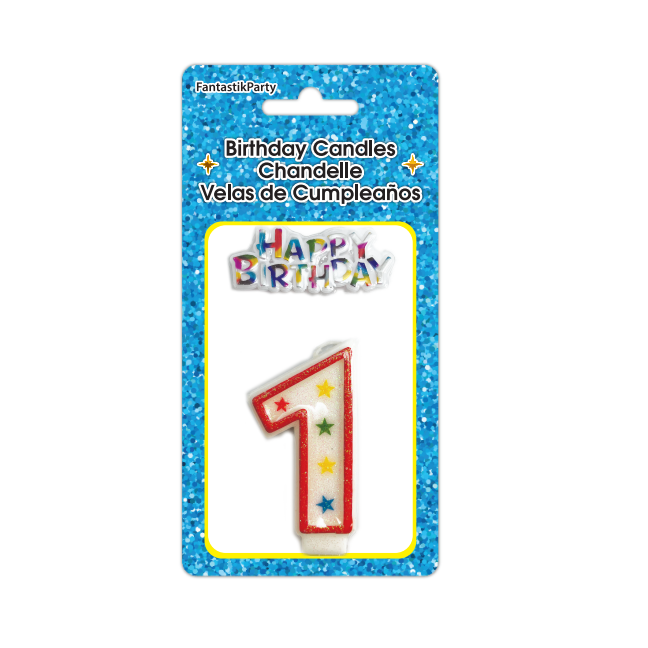 BIRTHDAY CANDLE GIANT GLITTER 1 & SIGN