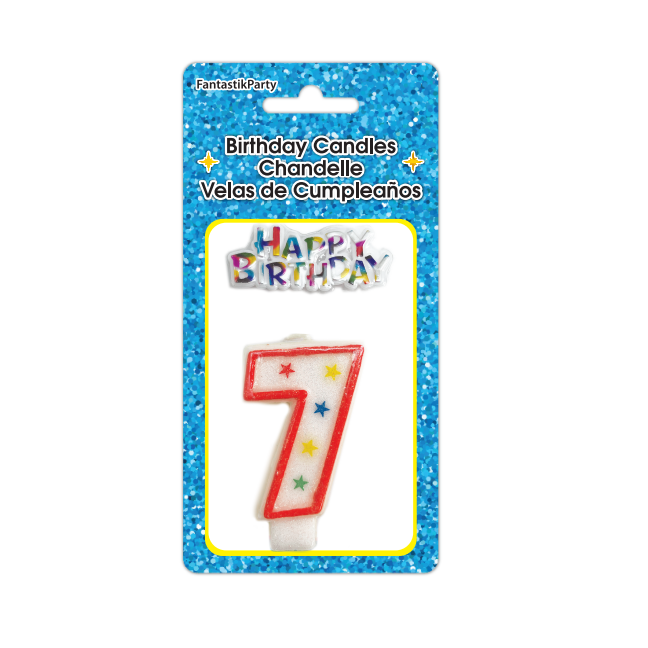 BIRTHDAY CANDLE GIANT GLITTER 7 & SIGN