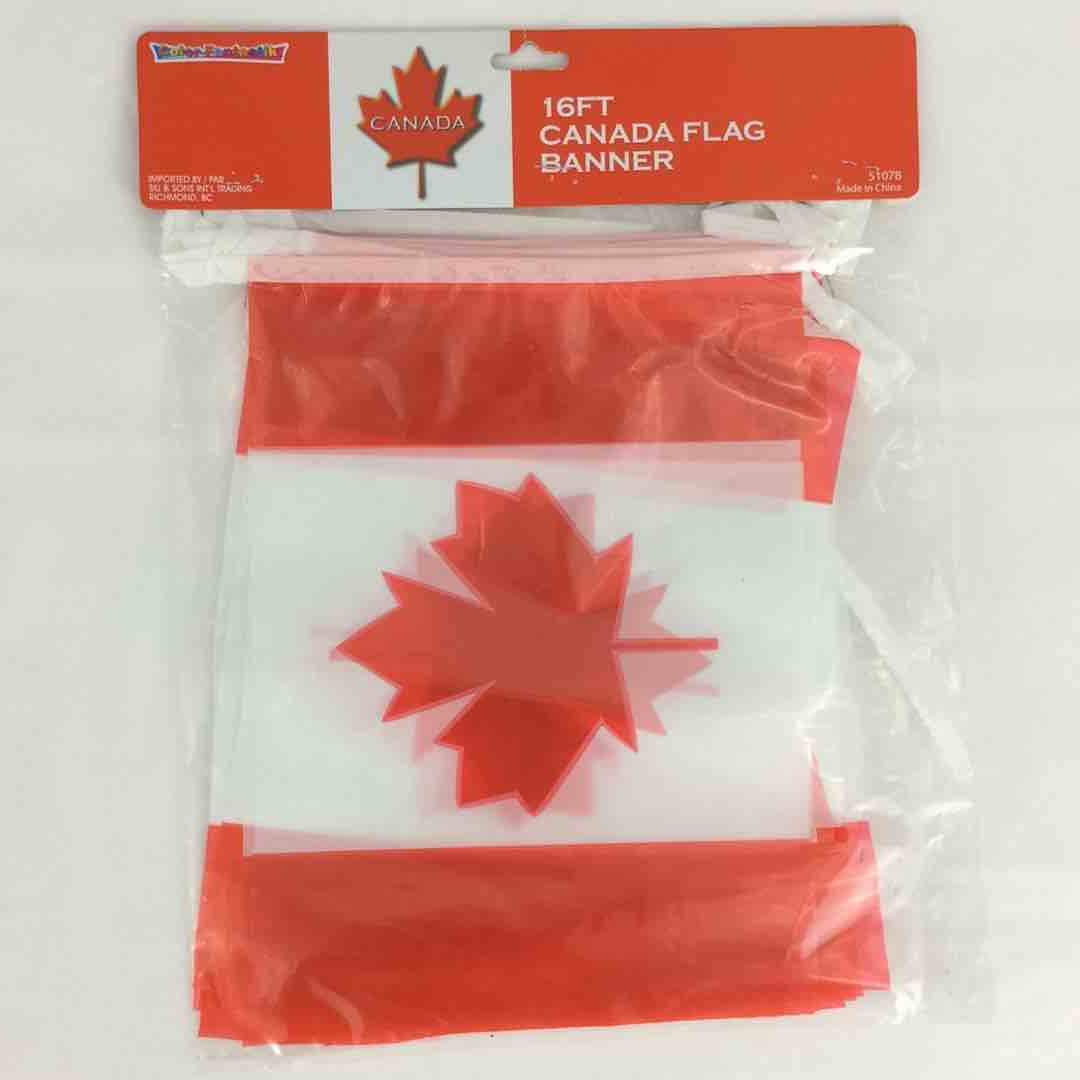 CANADA DAY DECOR 15PC FLAG PLASTIC BANNER