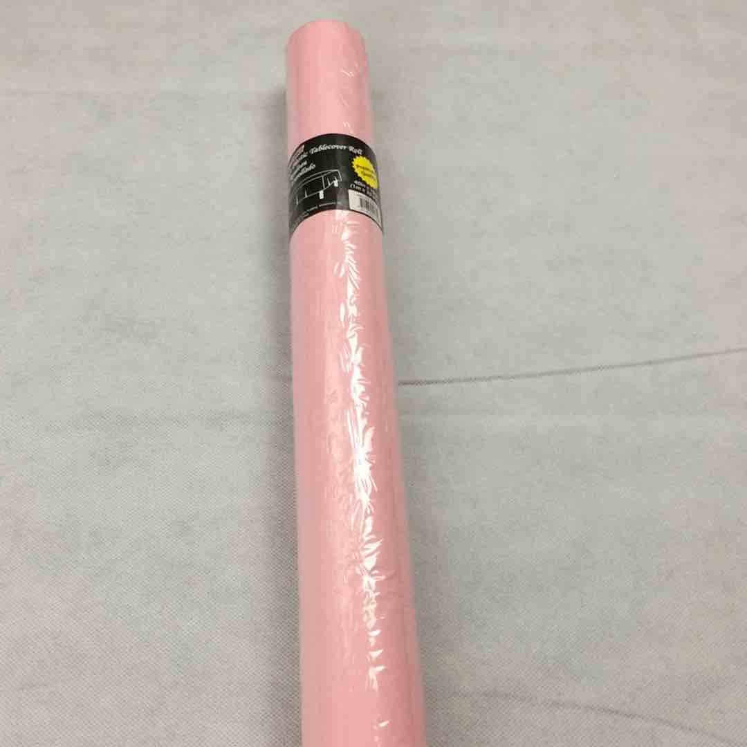 PLASTIC TABLE COVER ROLL PASTEL PINK 40IN X 100FT
