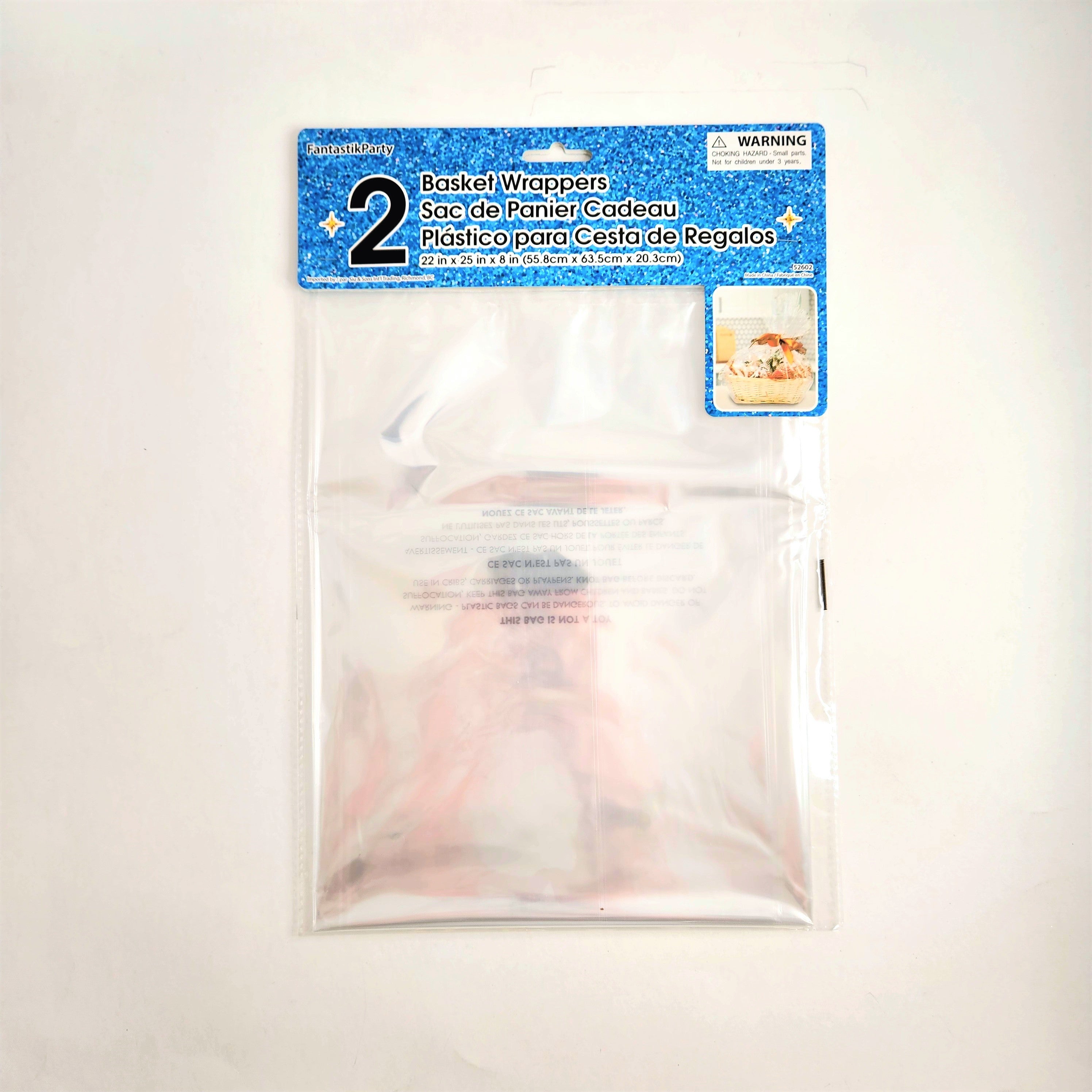 BASKET WRAPPER TRANSLUSCENT CLEAR 2pcs