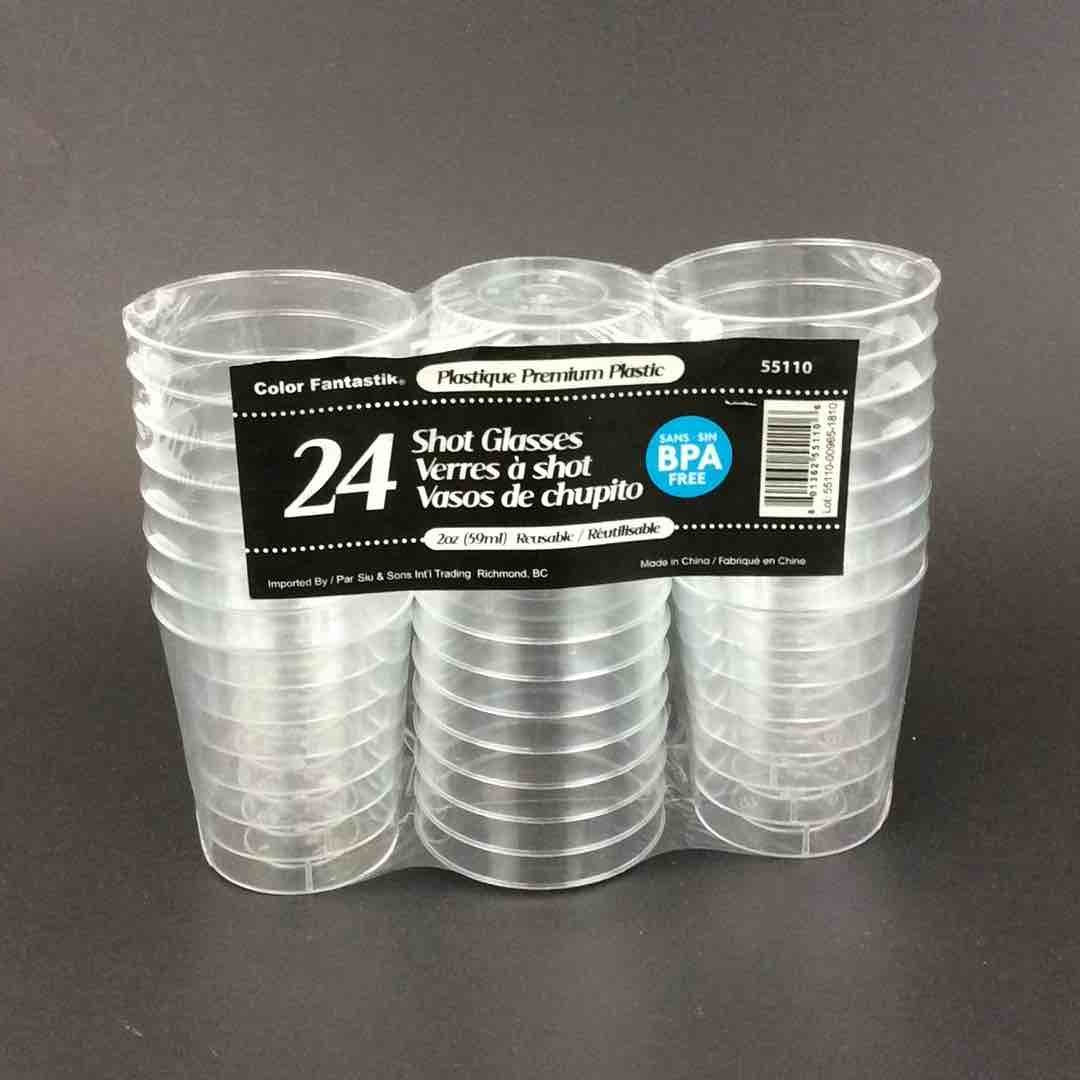 PLASTIC SHOT GLASSES CLEAR 24pcs