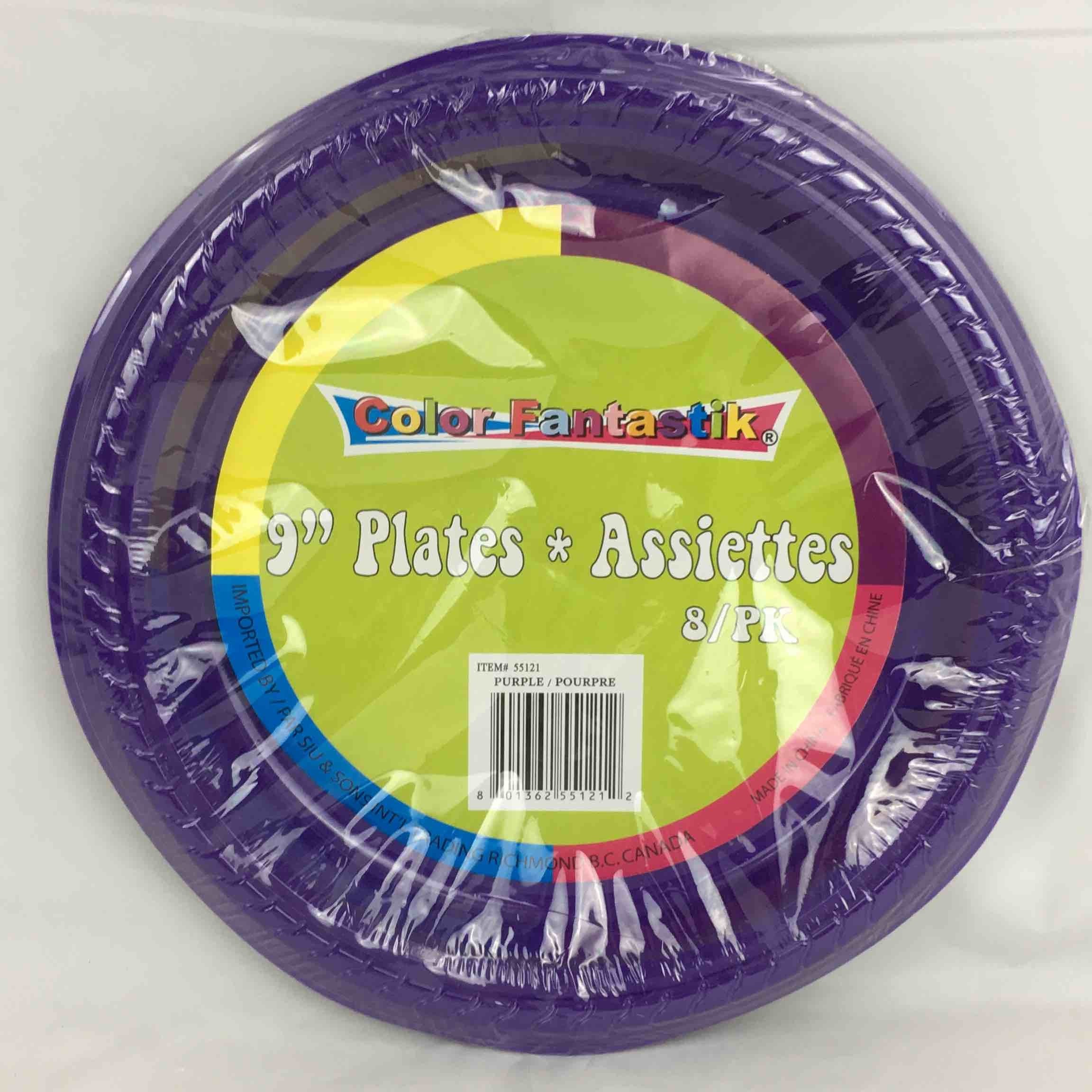 PLASTICWARE PURPLE PLATES 9in 8pcs