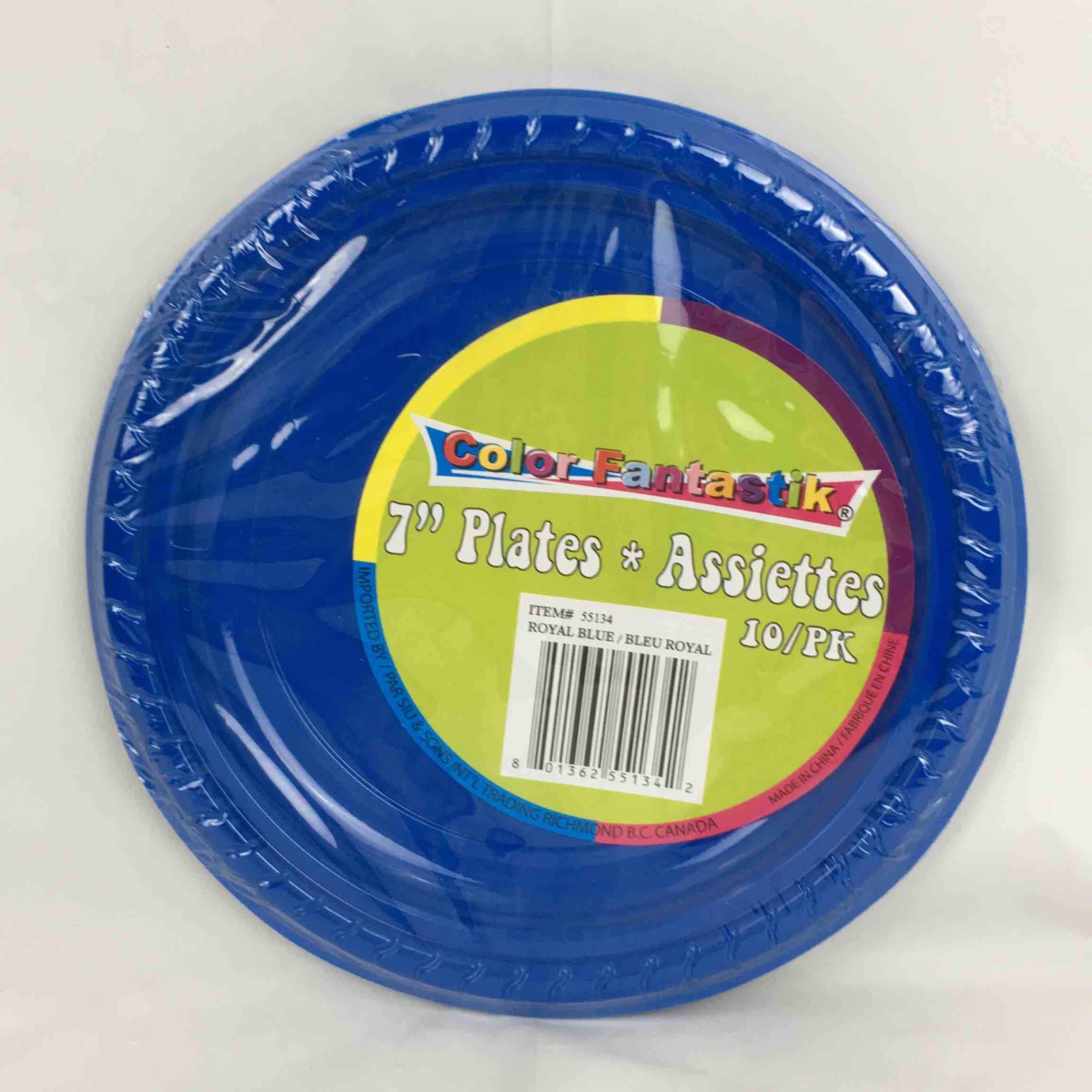 PLASTICWARE ROYAL BLUE PLATES 7in 10pcs