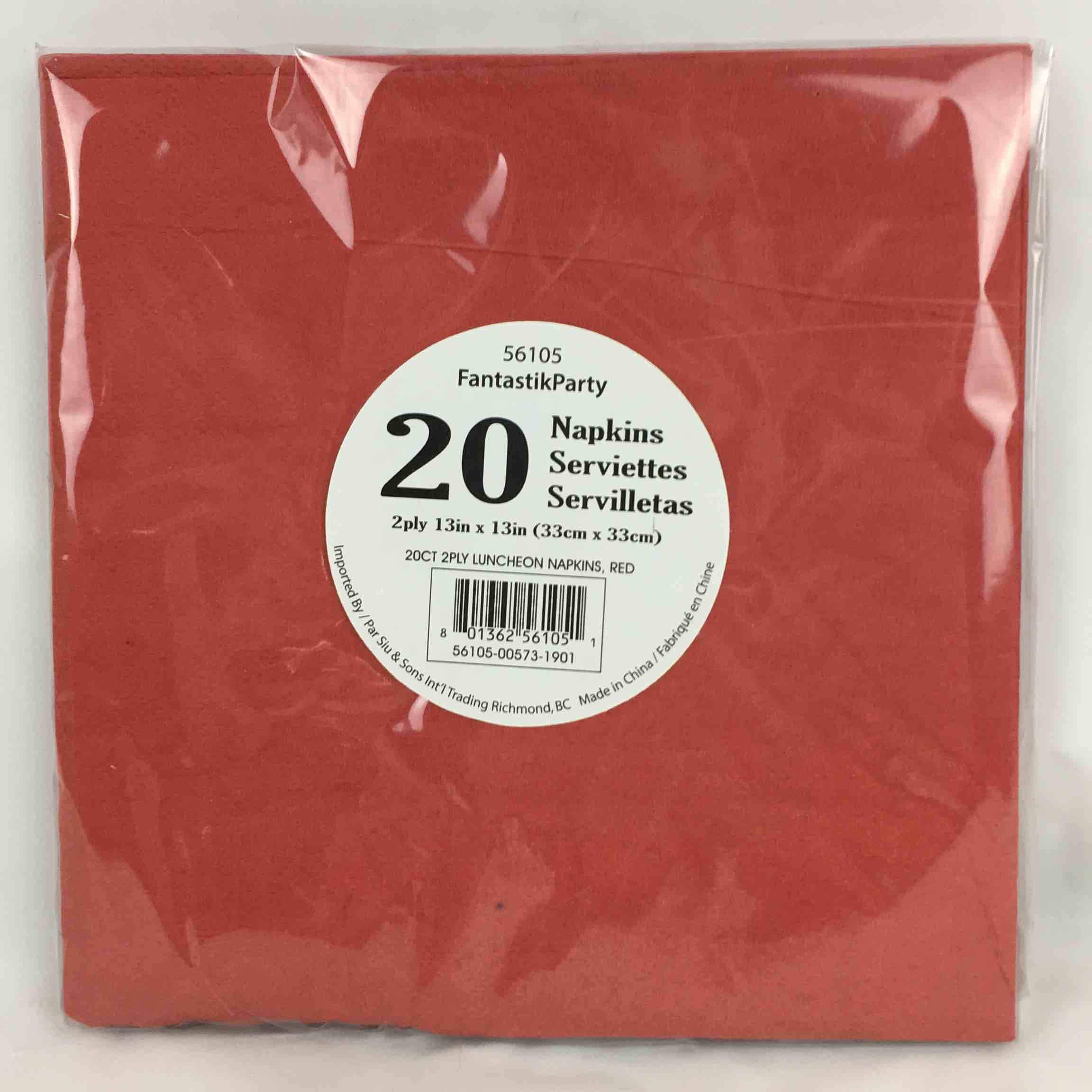 SOLID RED NAPKIN LUNCH 20pcs