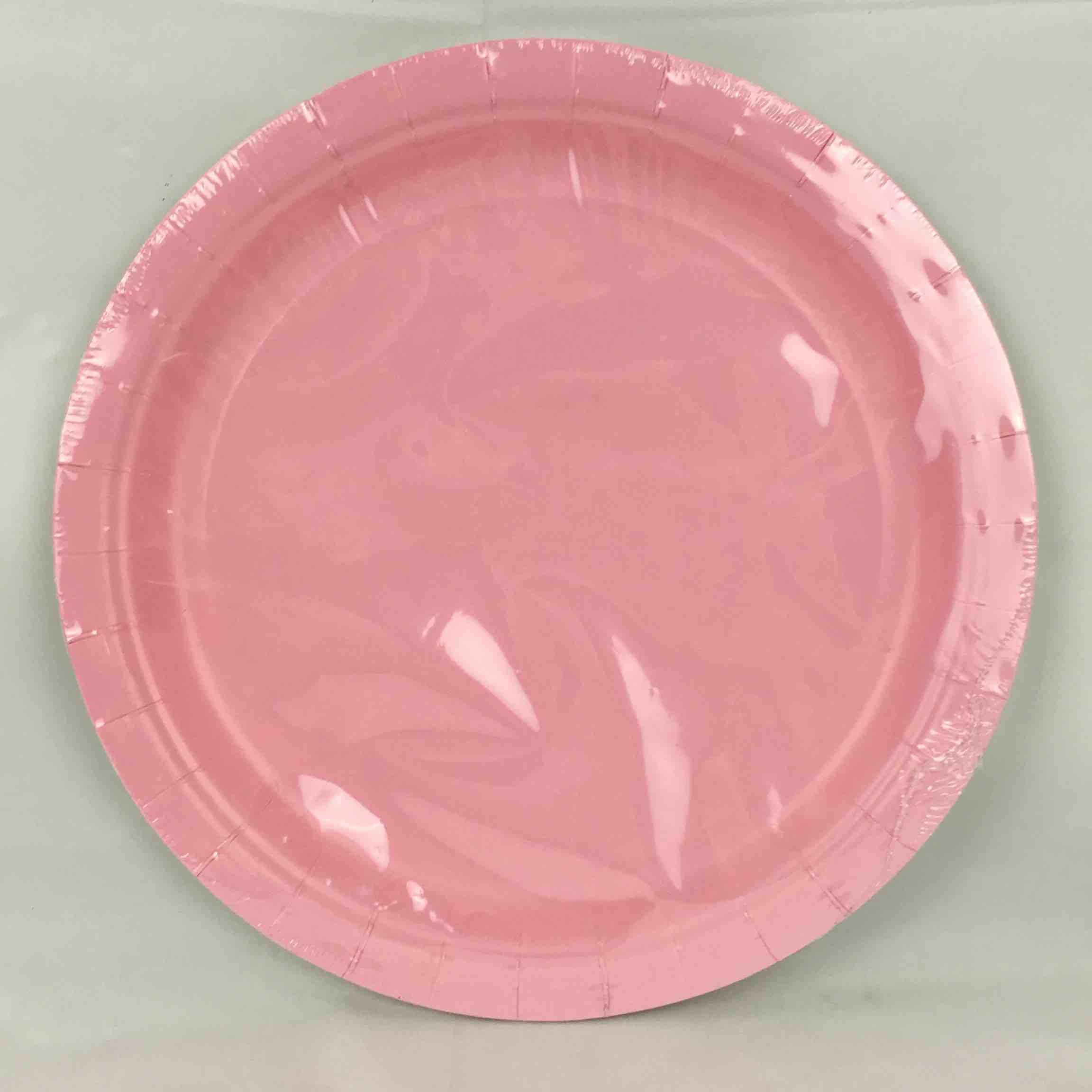 SOLID PASTEL PINK PLATES 9in  8pcs