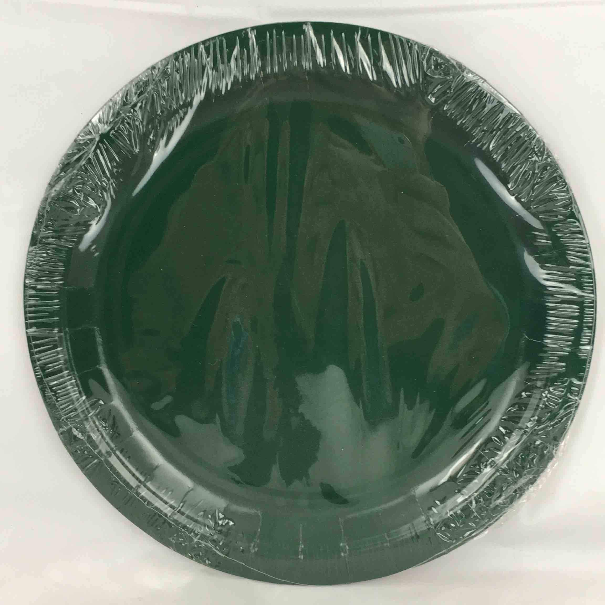 SOLID HUNT GREEN PLATES 9in  8pcs