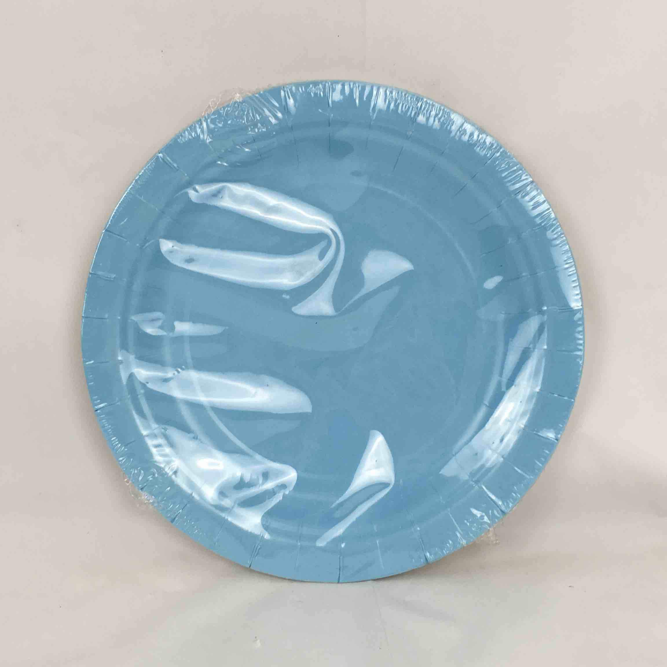 SOLID BABY BLUE PLATES 7in  8pcs