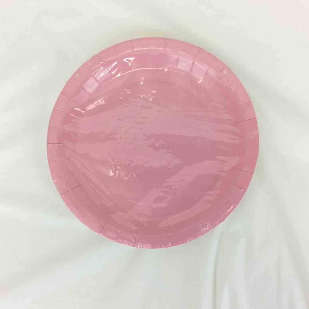 SOLID PASTEL PINK PLATES 7in  8pcs