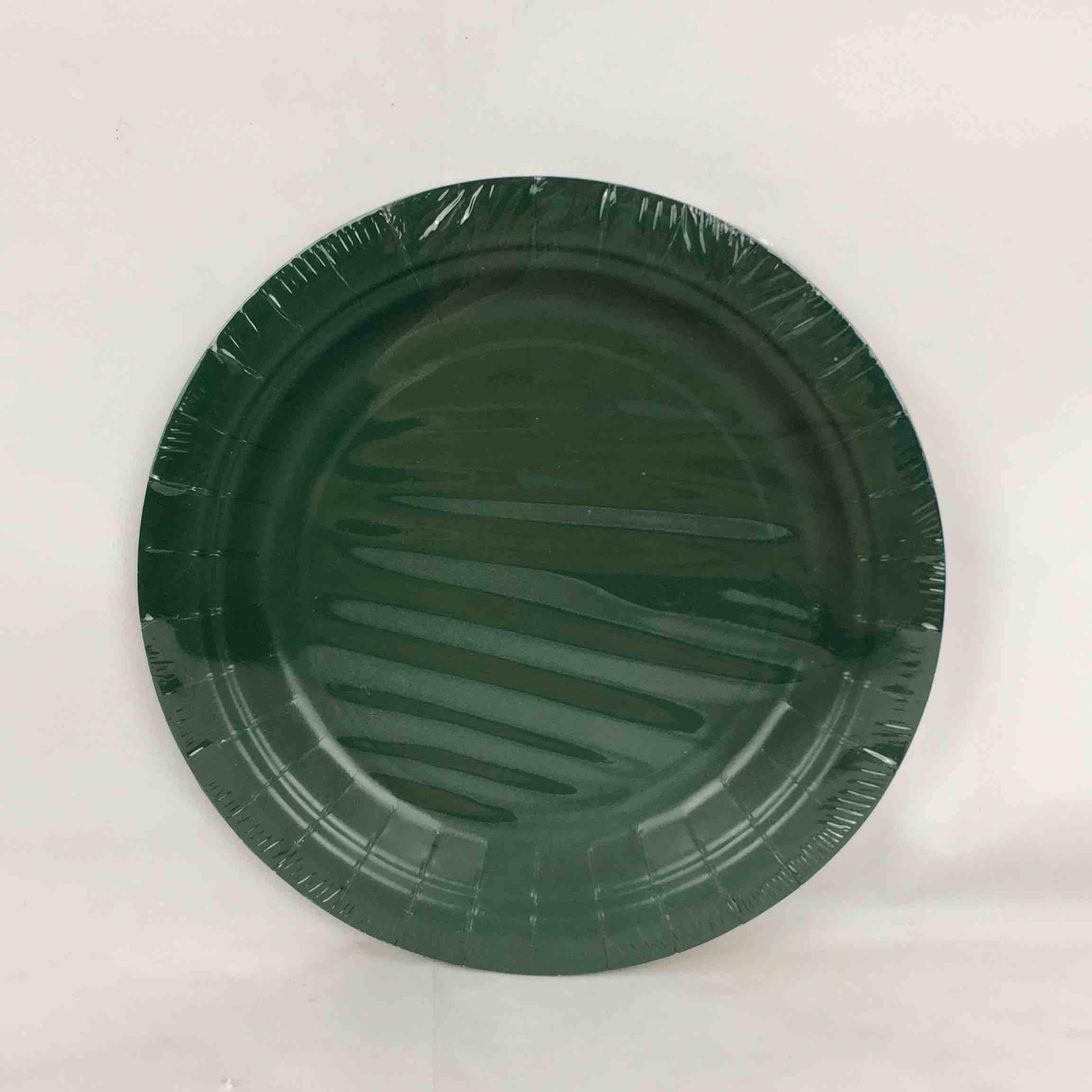 SOLID HUNT GREEN PLATES 7in  8pcs