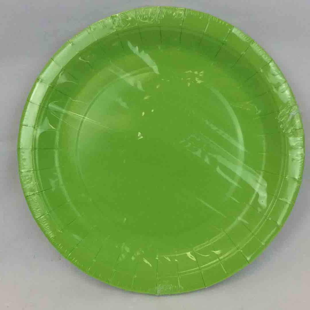 SOLID APPLE GREEN PLATES 9in  8pcs