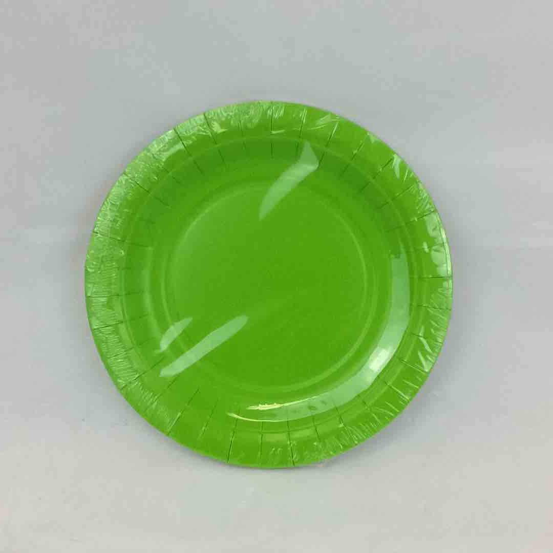 SOLID APPLE GREEN PLATES 7in  8pcs