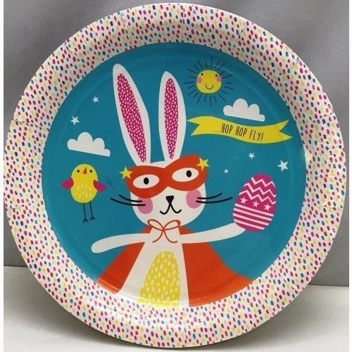 ENSEMBLE .EASTER FUNNY BUNNY PLATES 9in 12pcs