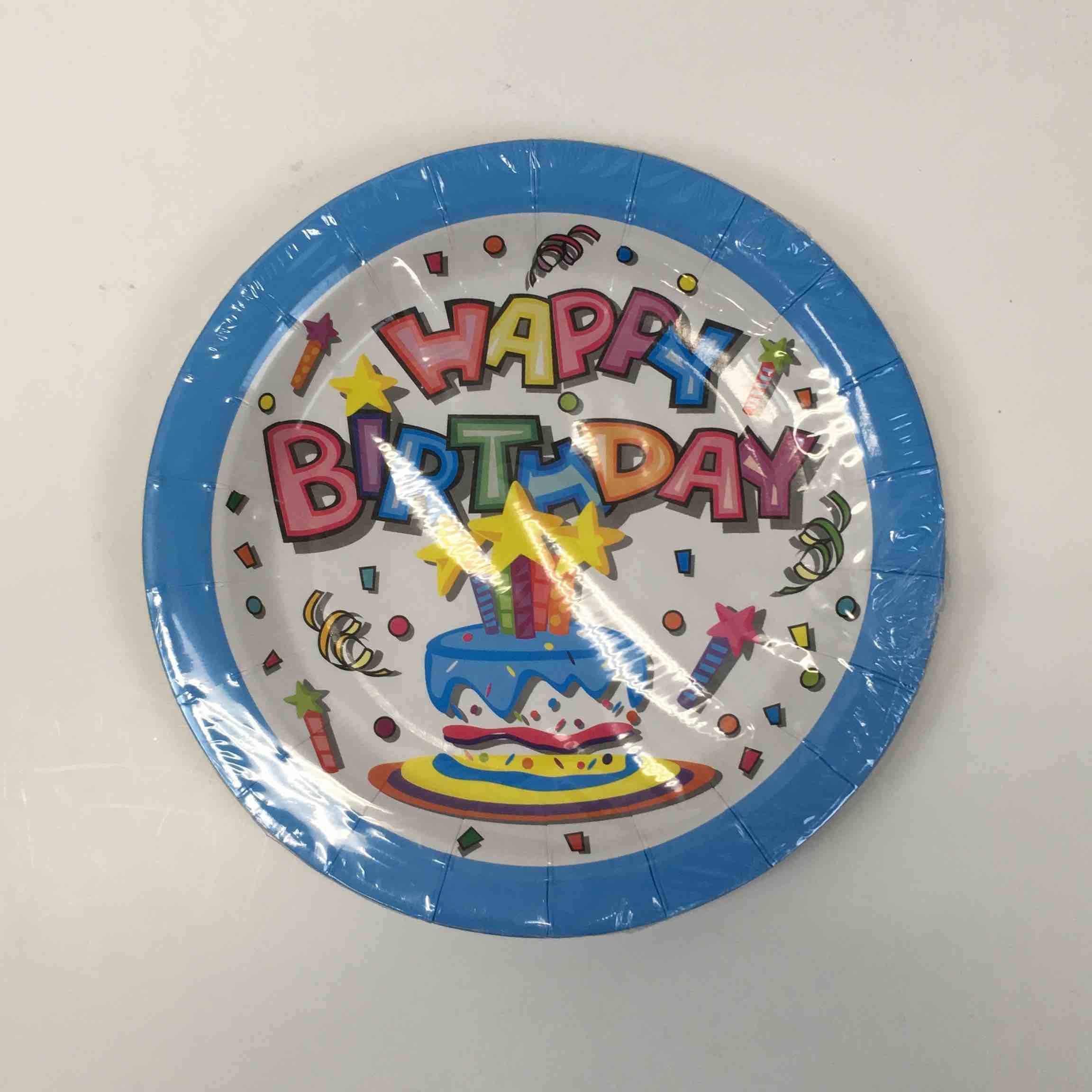 ENSEMBLE BIRTHDAY SPARKLE PLATES 7in 8pcs