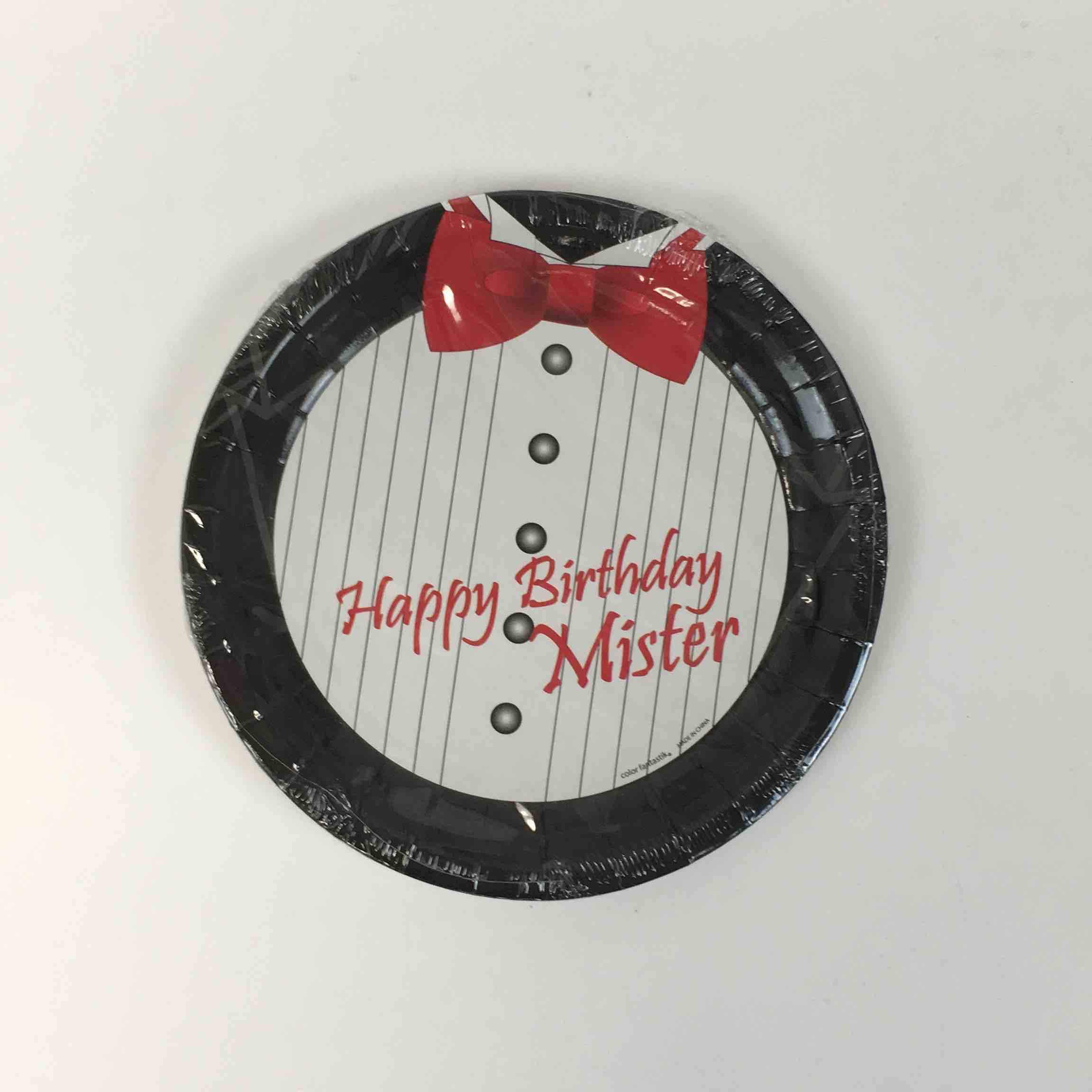 ENSEMBLE BIRTHDAY MISTER PLATES 7in 8pcs