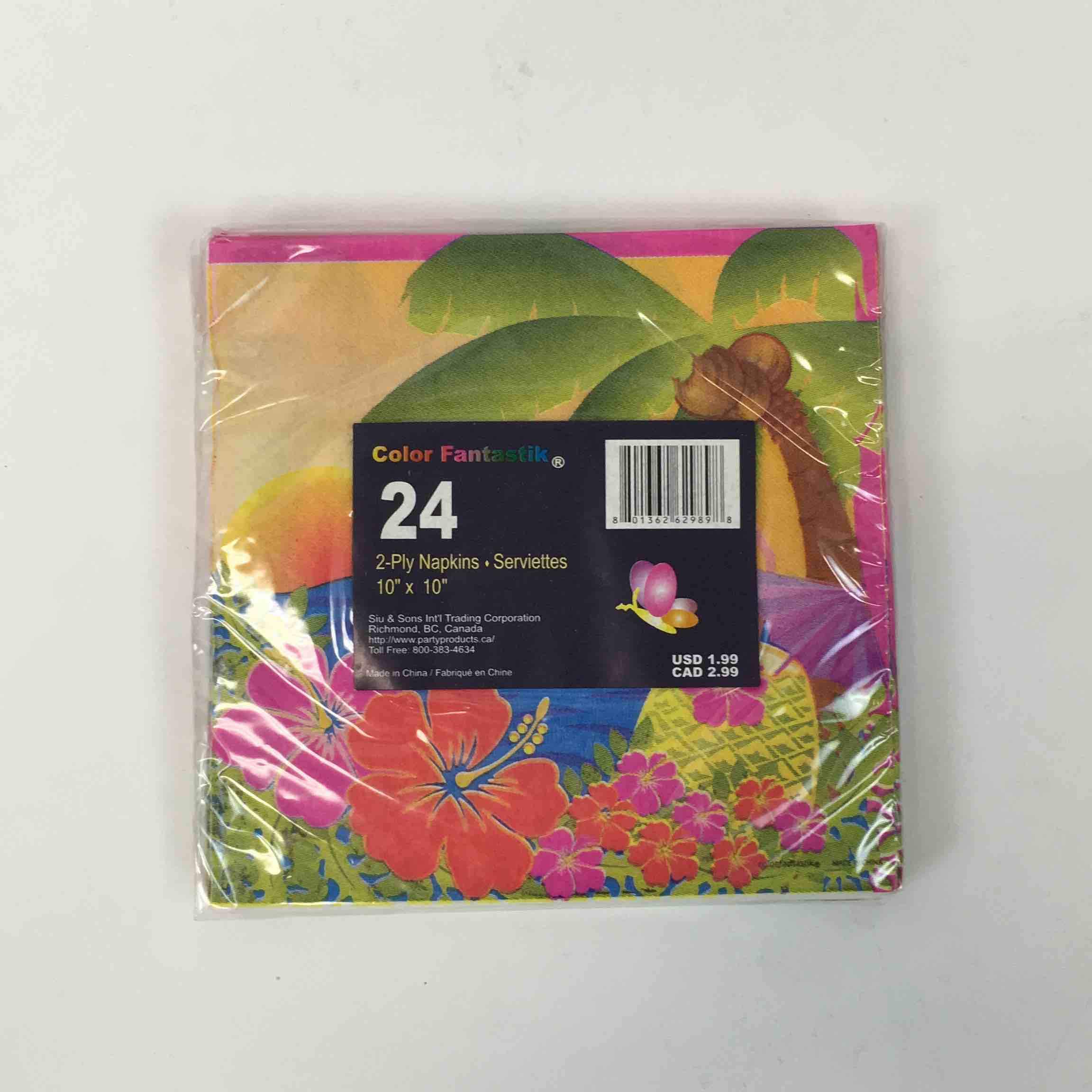 ENSEMBLE LUAU BEV NAPKINS 24pcs