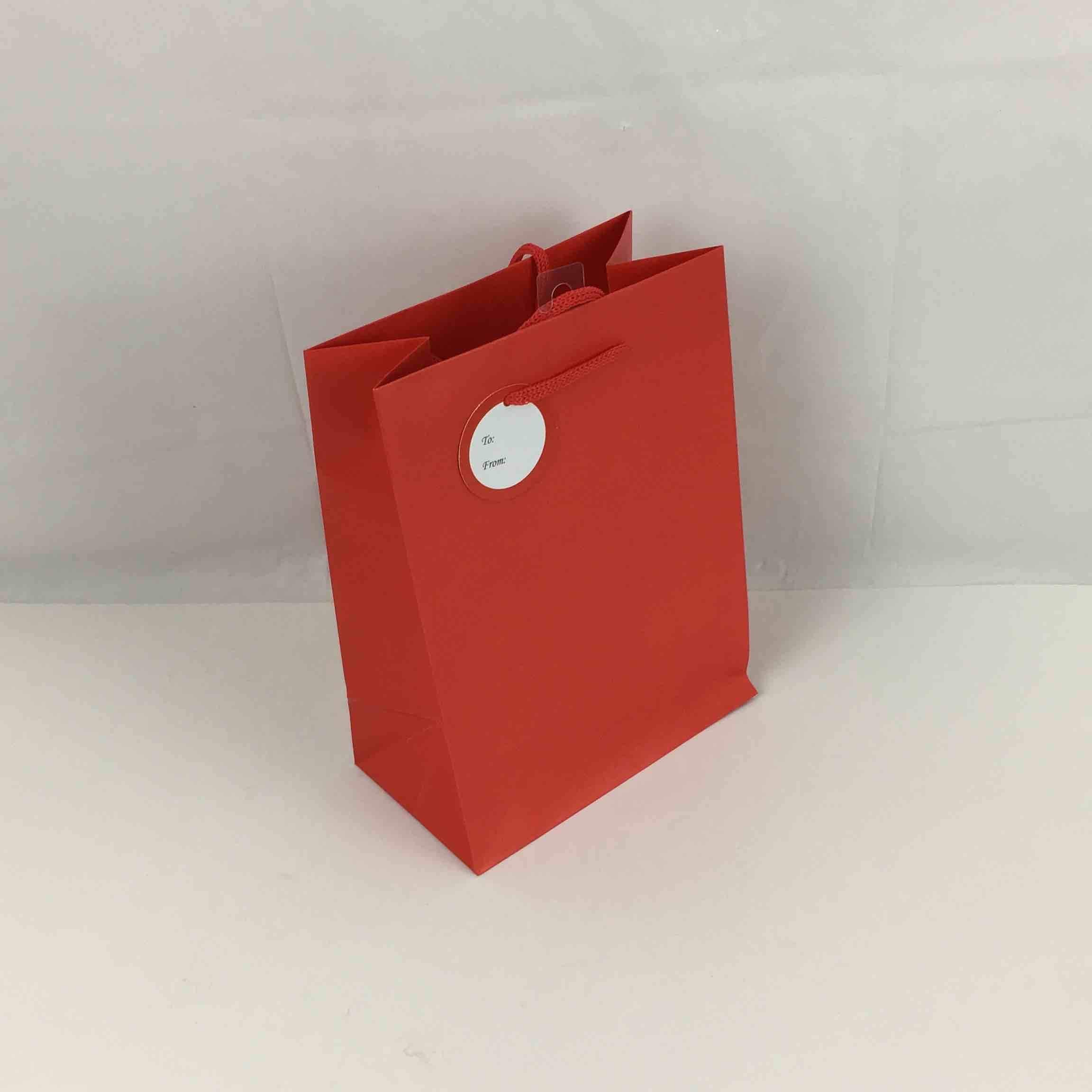 GIFT BAG SOLID COLOR MEDIUM RED