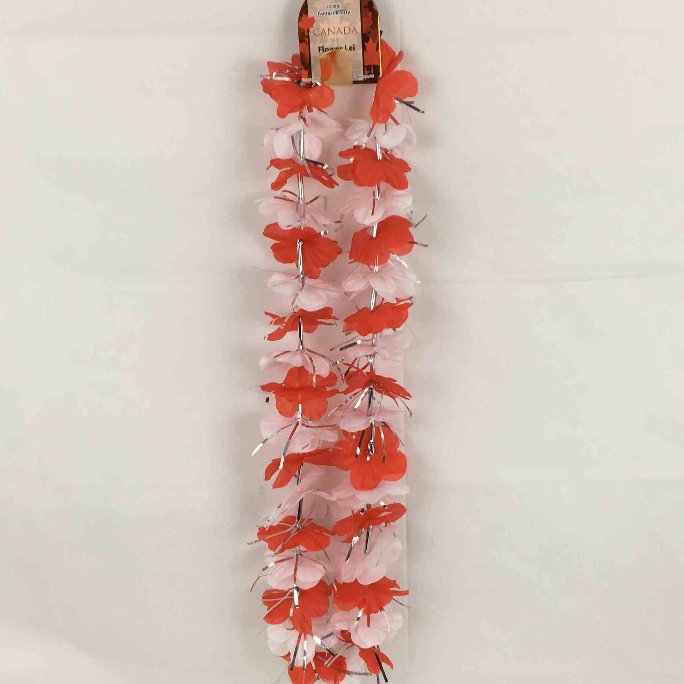 CANADA DAY DELUXE LEI 36IN